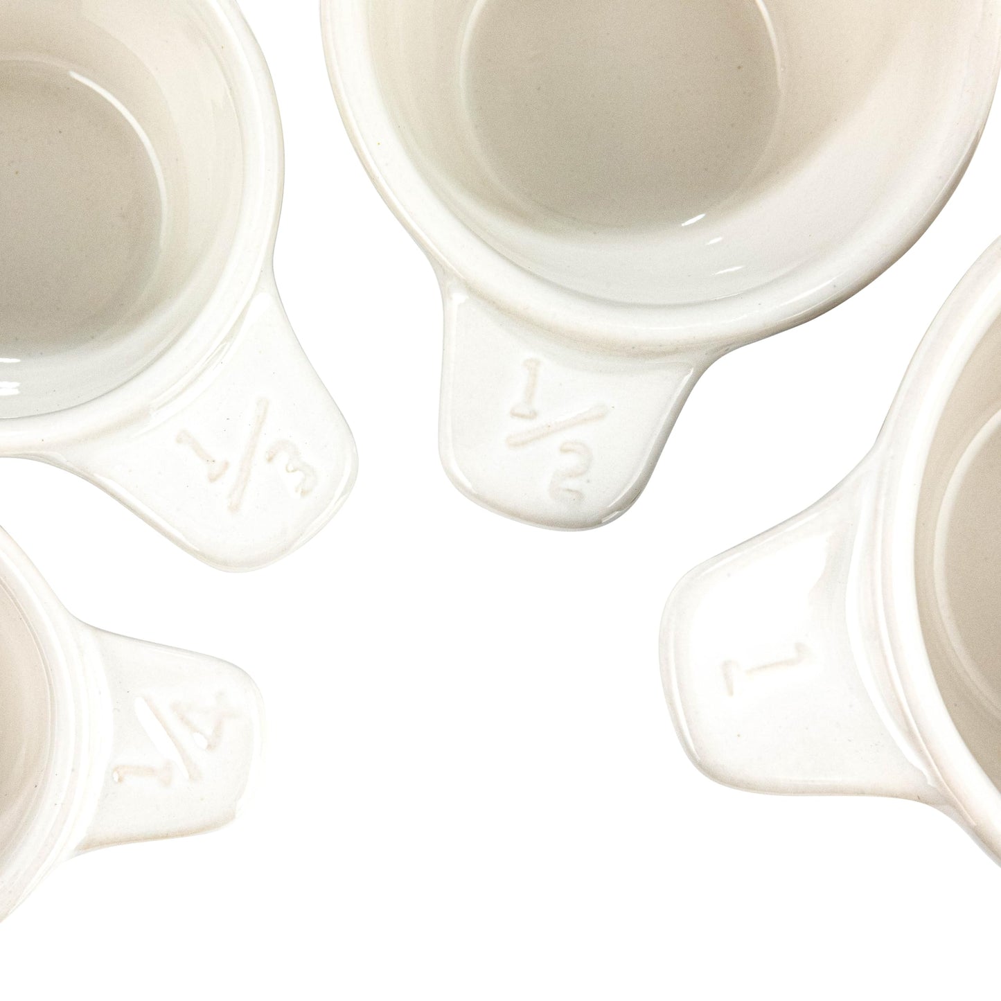 Creative Co-Op Ceramic Measuring Cup, Set of 4, Black and White