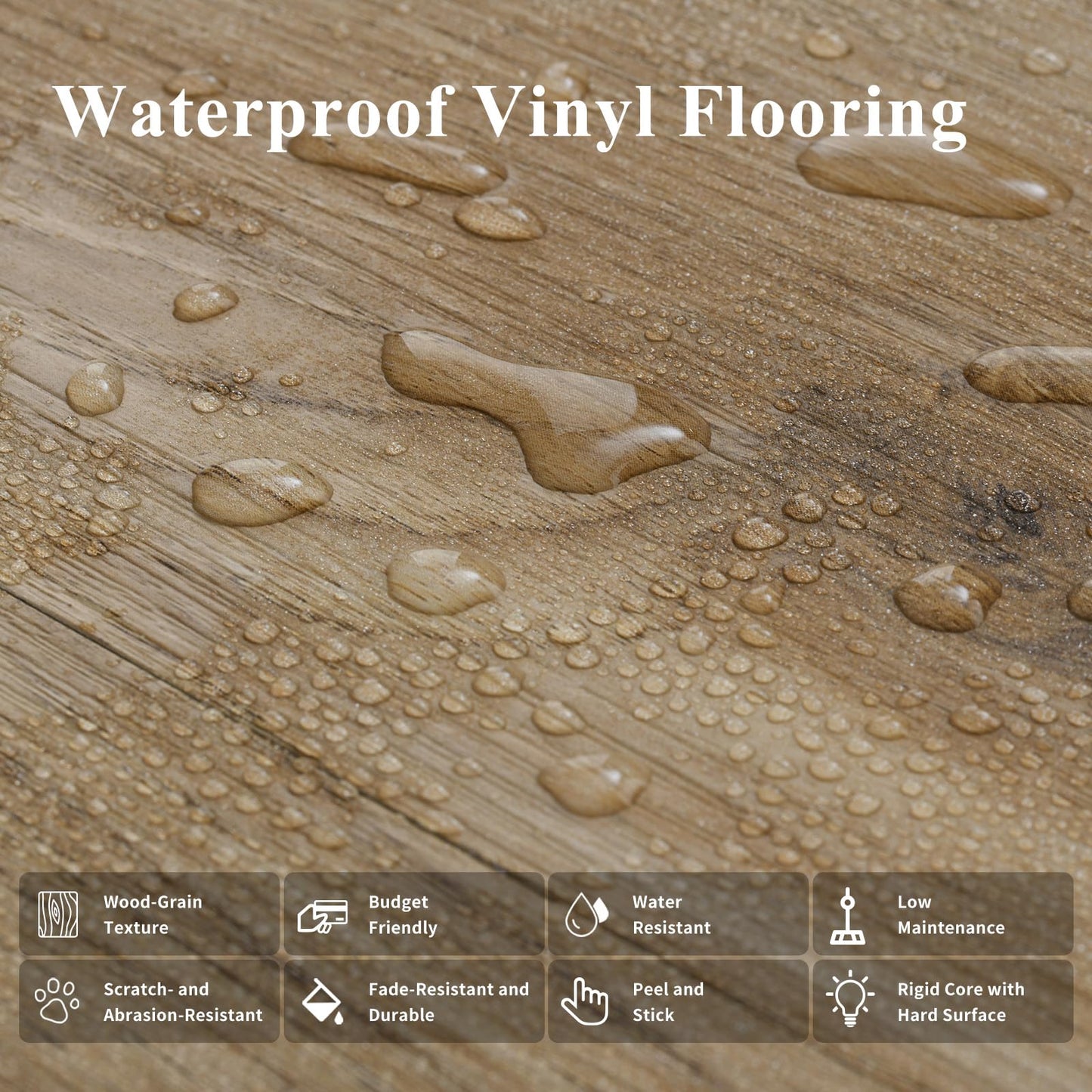 MULGREAT Peel and Stick Tile, 54 Sq.Ft 2mm Thicken Vinyl Plank Flooring, 36 Pieces 36"x6" DIY Self Adhesive Waterproof Wood Floor Tiles for Kitchen Bedroom (Llica Hickory)
