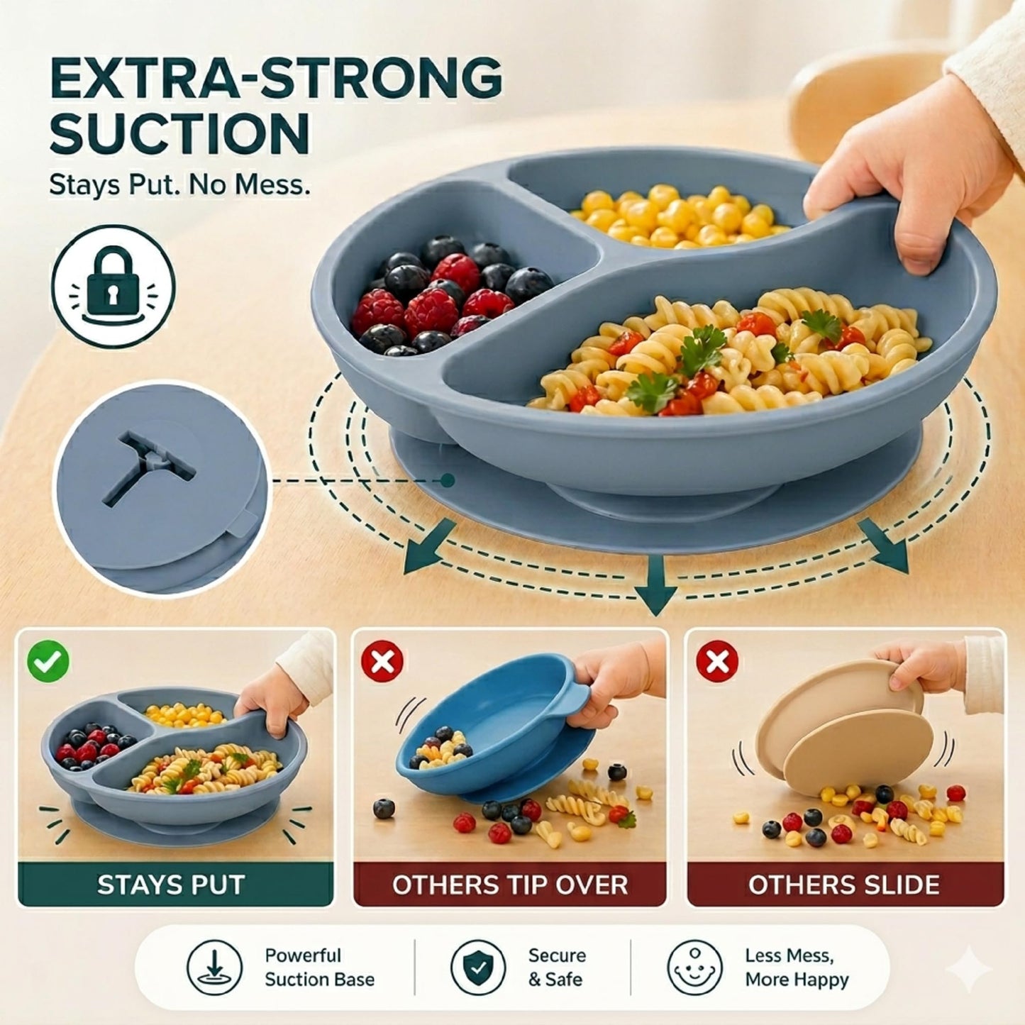 Silicone Baby Feeding Set, 10 Pcs Baby Led Weaning Supplies | BPA-Free Baby Dishes with Toddler Plates and Bowls Set, Silicone Bib, Suction Cup, Baby Spoons & Forks | Empower Independence – Gray