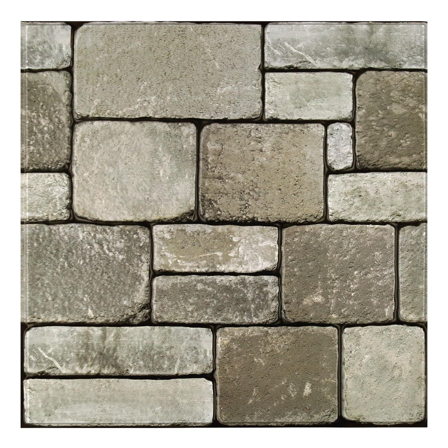 SMOOSTIKC 3D Faux Stone Wall Panels Peel and Stick, 10 Pcs 11.8" x 11.8", Stone-Look Textured Wall Sticker, Ultra-Light Thin PVC Fake Stone Wall Covering Tiles for Quick DIY, Brown