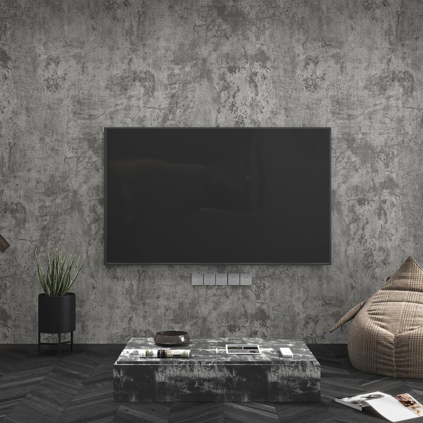Magielif 30.3"x394" Grey Concrete Wallpaper Peel and Stick Matte Textured Gray Cement Contact Paper Removable Waterproof Vinyl Matte Industrial Style Wall Sticker for Kitchen Countertop Bathroom