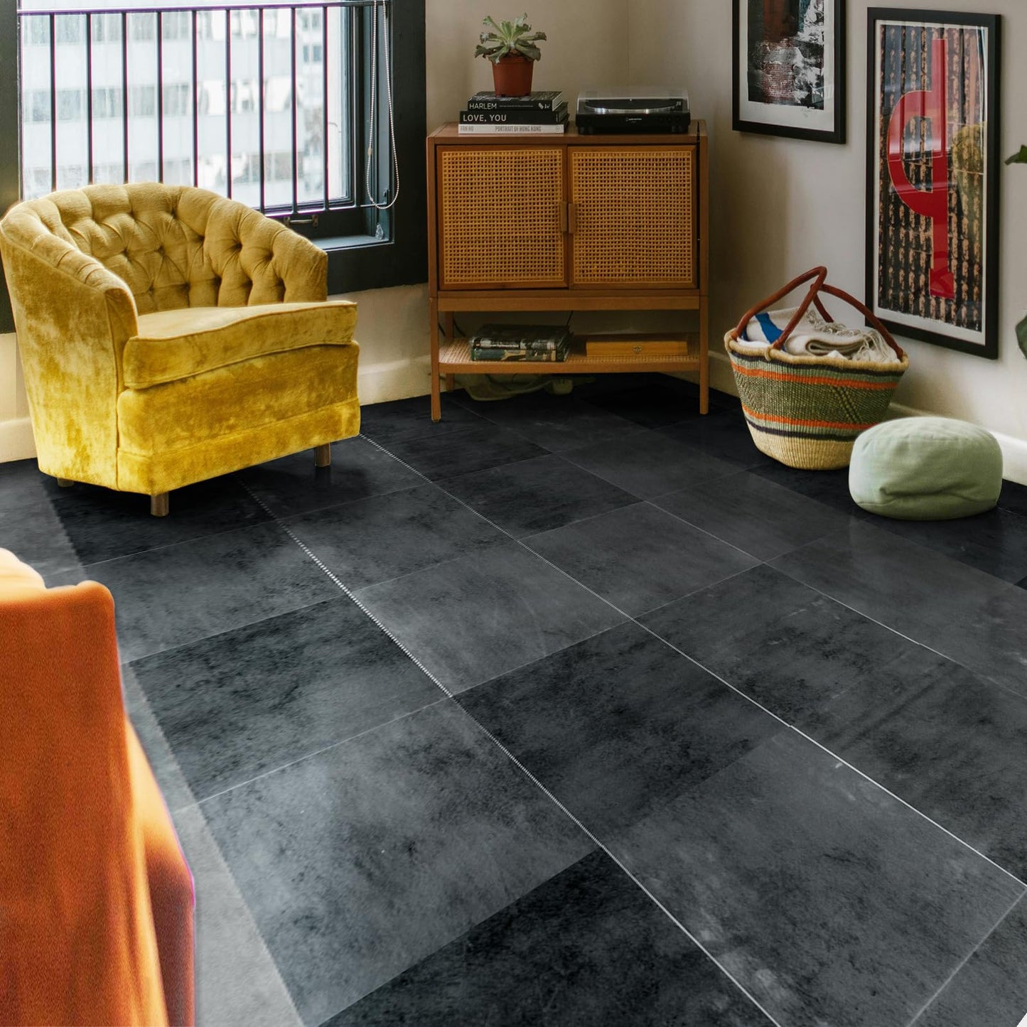 Art3dwallpanels Peel and Stick Floor Tiles 30-Pack 12 x 12 inch, Self Adhesive Waterproof Vinyl Flooring Marble Pattern for Kitchen, Dining Room, Bedrooms, Cover 30 Sq. Ft, Black Marble