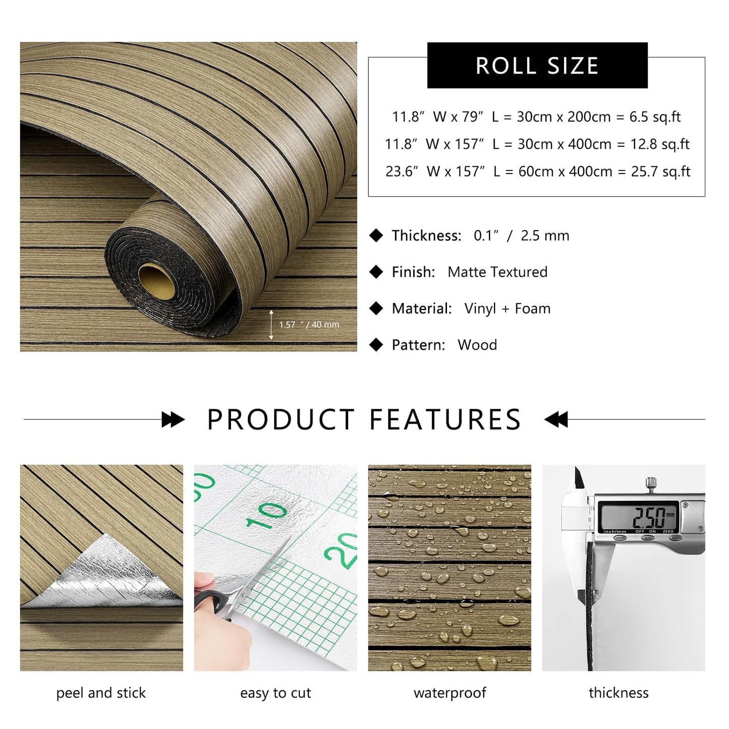 LaCheery 11.8"x157" Self Adhesive Wood Wall Panels Peel and Stick 3D Fluted Slat Wooden Accent Wall Panels for Living Room Walls Decorative PVC Wood Foam Panel Soundproof Waterproof Interior Decor