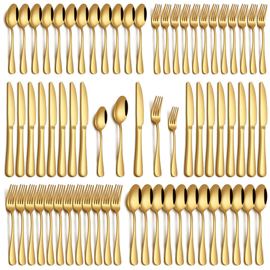 PHILIPALA 60 Piece Gold Silverware Set, Stainless Steel Flatware Set for 12 Food Grade Cutlery Utensil Set Include Knife Fork Spoon Mirror Polished Dishwasher Safe