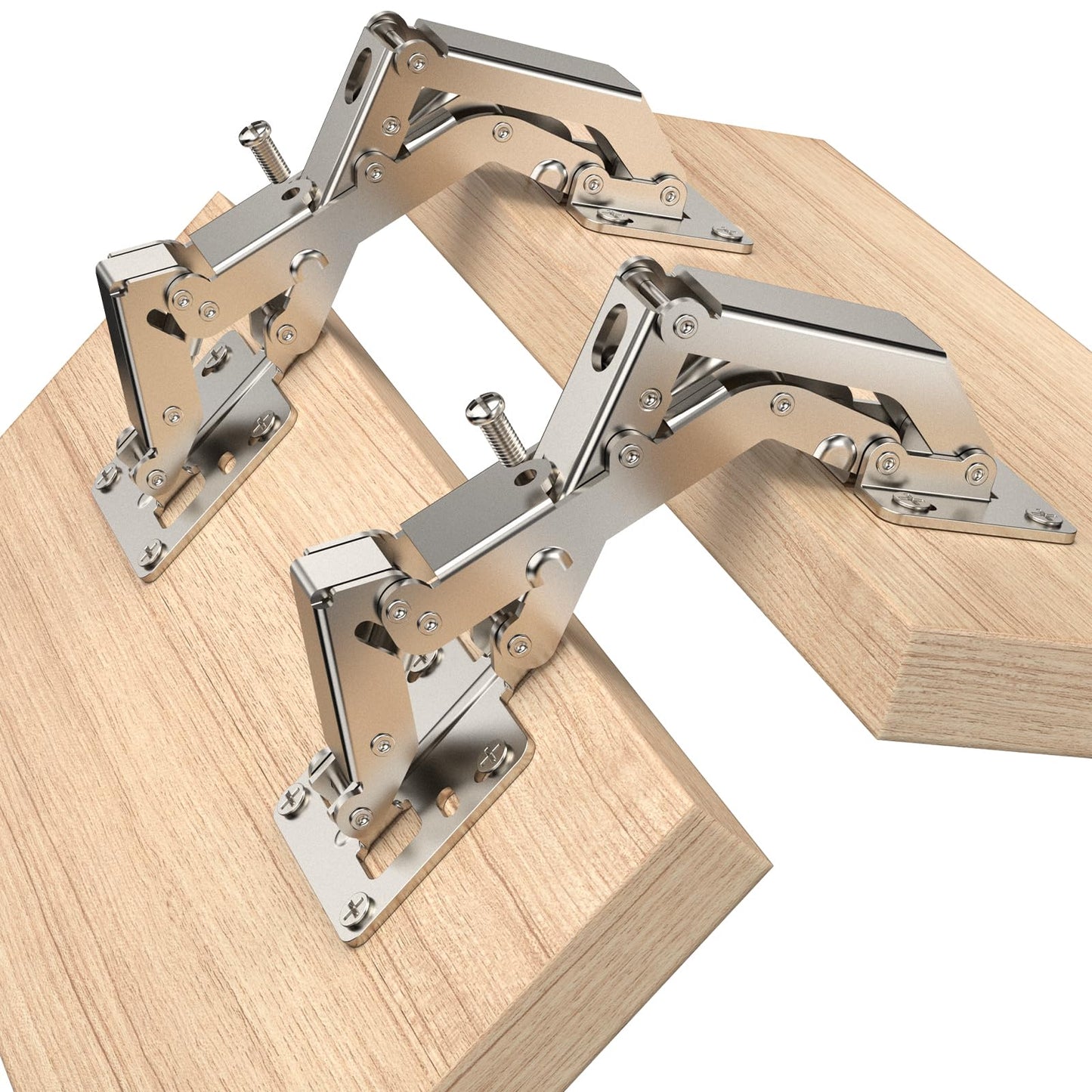 Chibery 4 Pack 170 Degree Soft Close Cabinet Hinges, Slow Smooth Hidden Frameless Lazy Susan Hinge, Concealed Hardware Surface Mount, Lid Support Trap Door, Self Closing for Corner, Kitchen Cupboard
