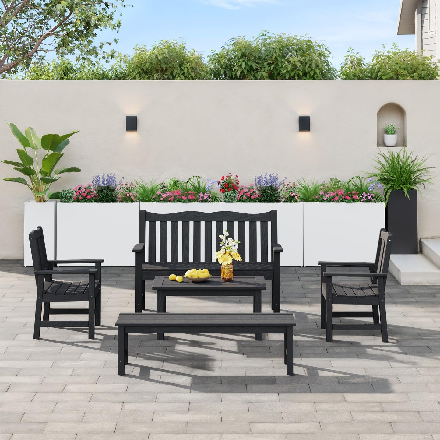 Stoog 38" Large Planters for Outdoor Plants, All-Weather Rectangular Metal Planter Box with Removable Insert Shelf, and Modern Design – Ideal for Plants, Flowers, Vegetables, Garden, White