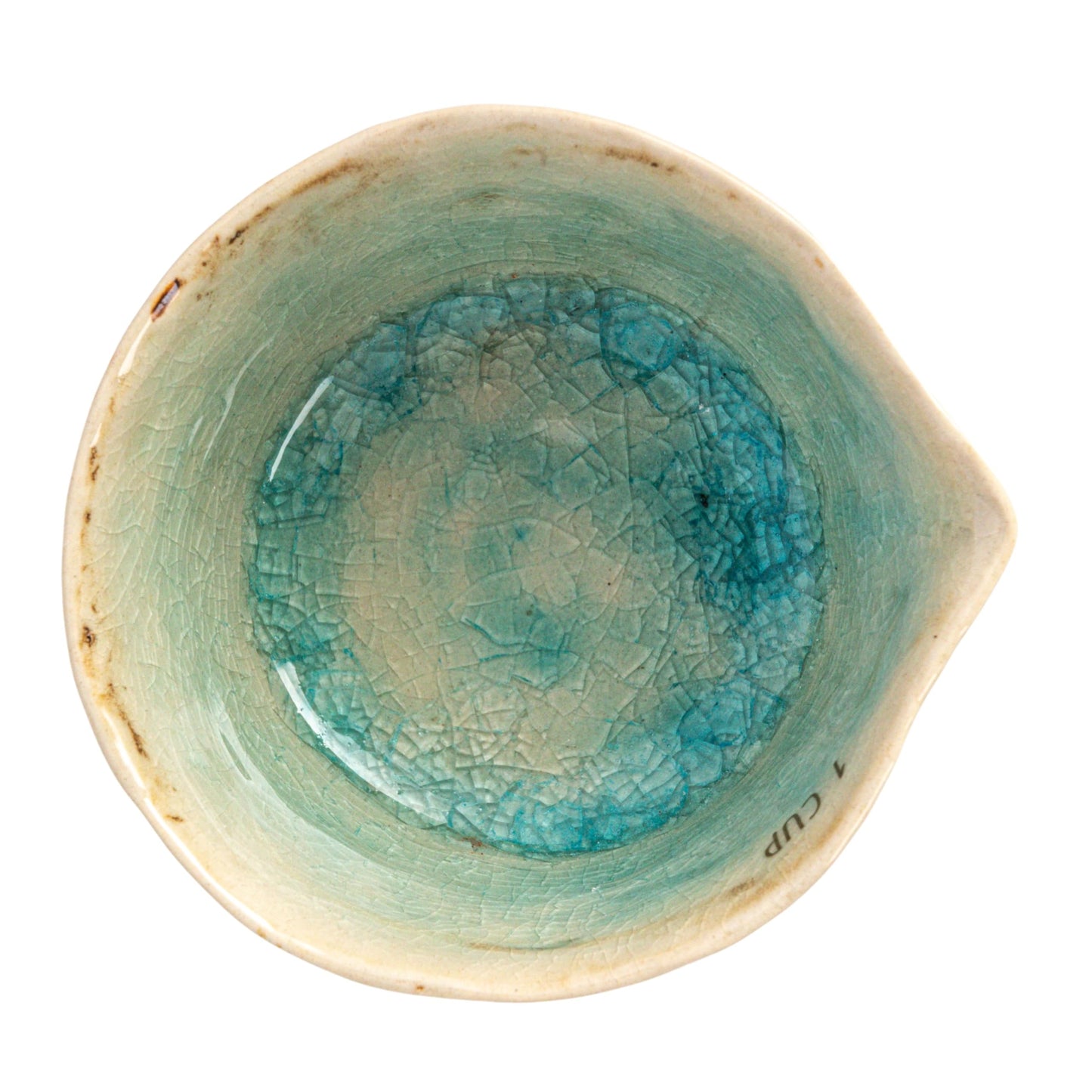 Creative Co-Op Stoneware Measuring Cups with Reactive Crackle Glaze, Green, Set of 4