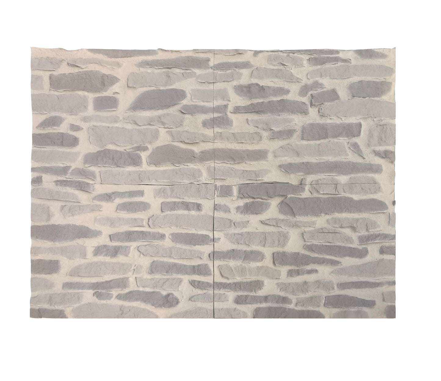 Faux Stone Wall Covering Panels | FRP 3D Wall Cladding for Interior or Exterior Stacked Stone Siding Panel | Martian Rocks Gray (4 Pieces Cover 23.6 sq.ft)