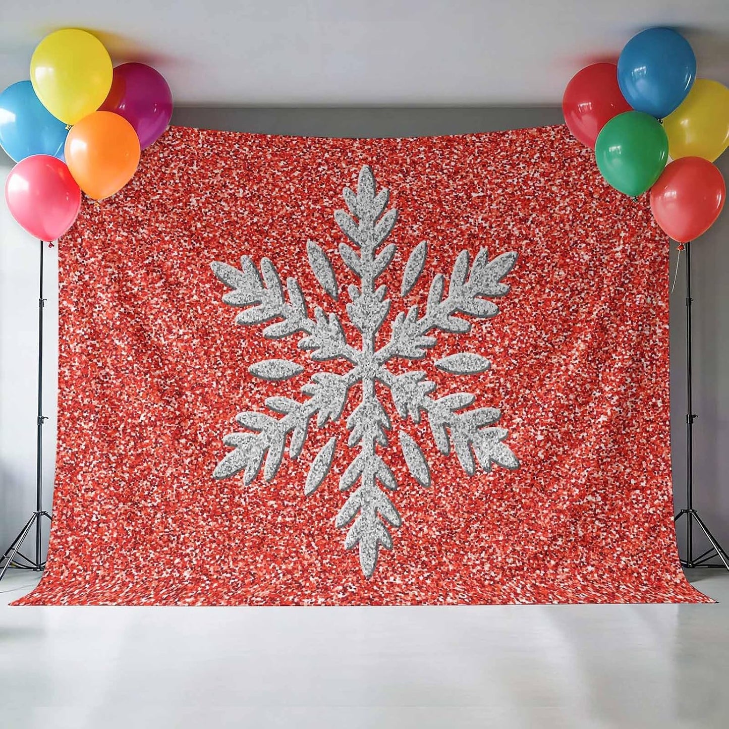 Generic 12 8 Modern Themed Photo Backdrop for Photoshoot, x FT Winter Watercolor Sparkling Snowflake Pattern Photo