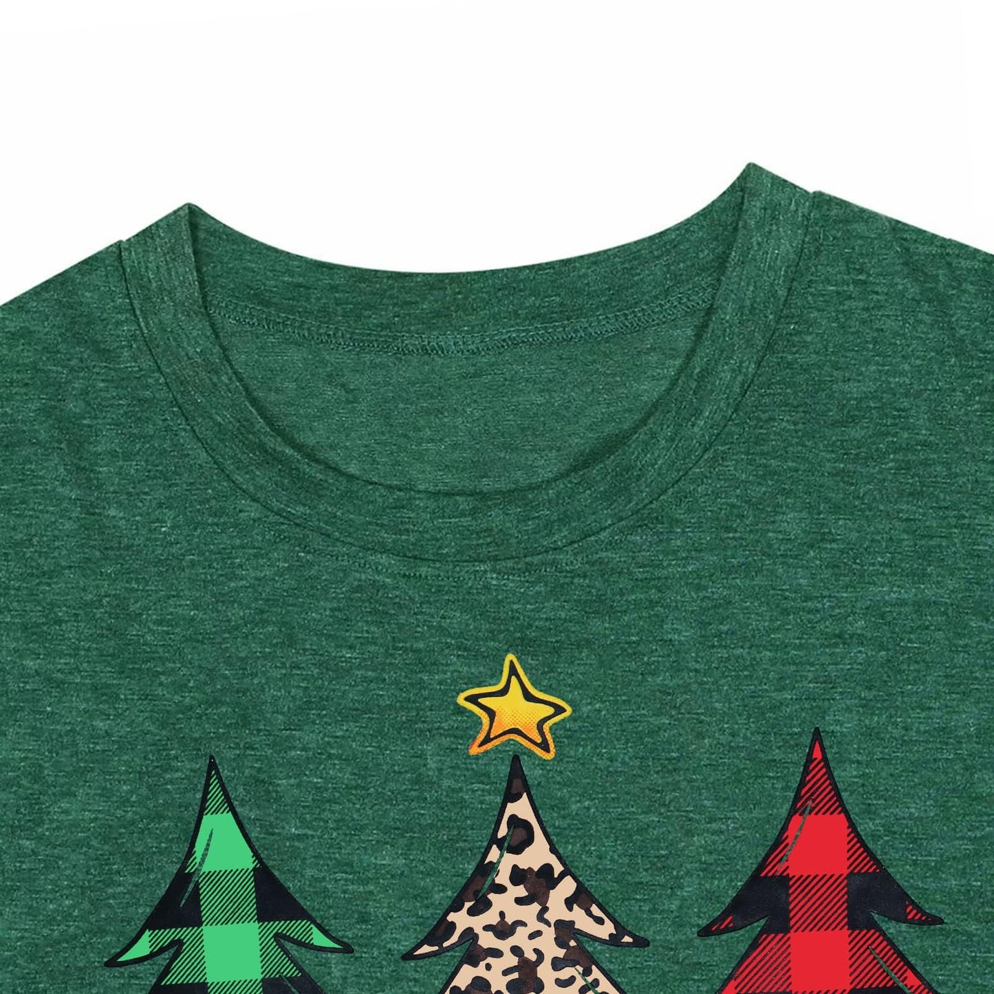 Christmas Shirts Women Merry Christmas Leopard Tree Graphic Tees Short Sleeve Xmas Tshirts Holiday Tops