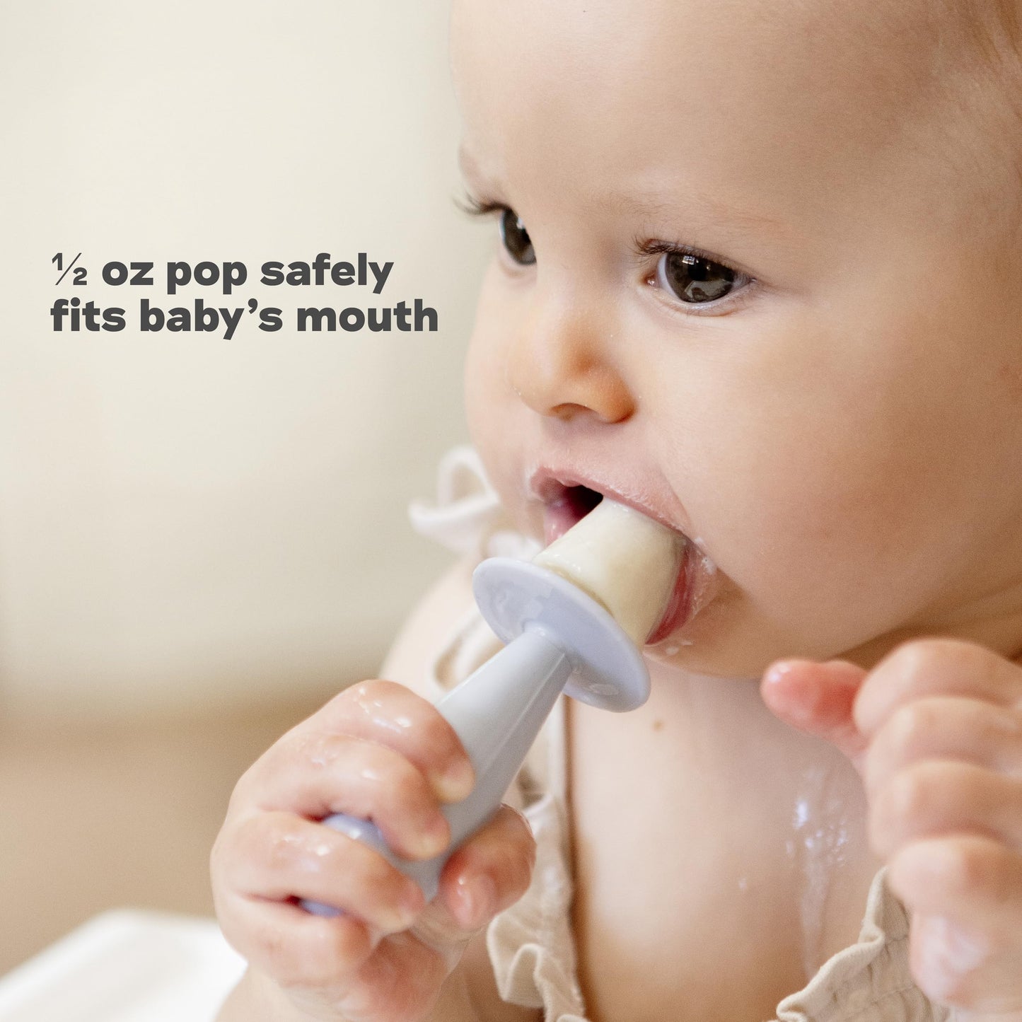 ezpz Tiny Pops (Blush) - 4 Months+ - Popsicle Mold Set with Two Wands for Infants - Baby-Led Weaning + Teething Essentials