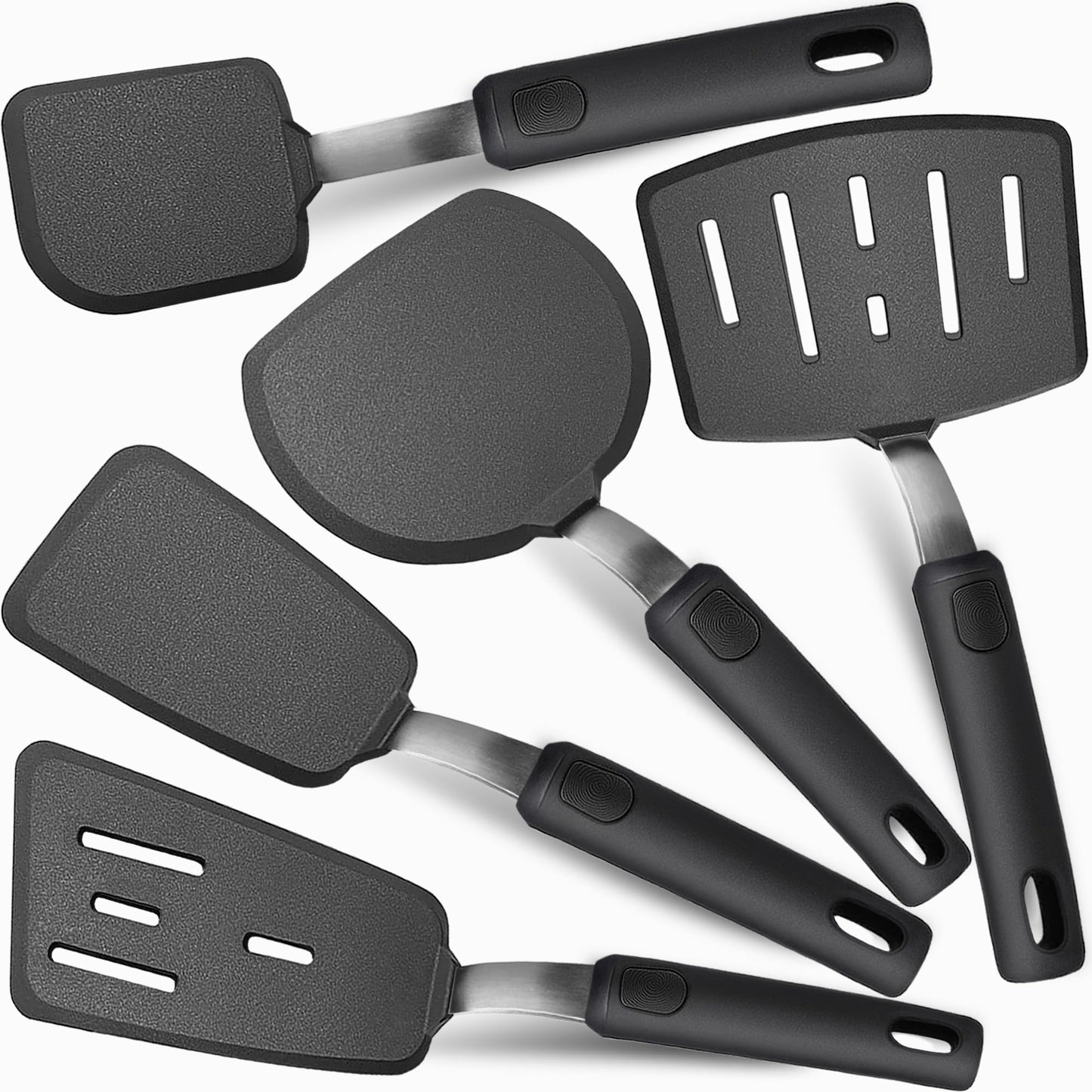 Silicone Spatula Set, Spatulas Silicone Heat Resistant Mixed 5 Piece Kitchen Cooking Utensils Set for Nonstick Cookware - Flexible Stainless Steel Core with Full Silicone, Dishwasher Safe