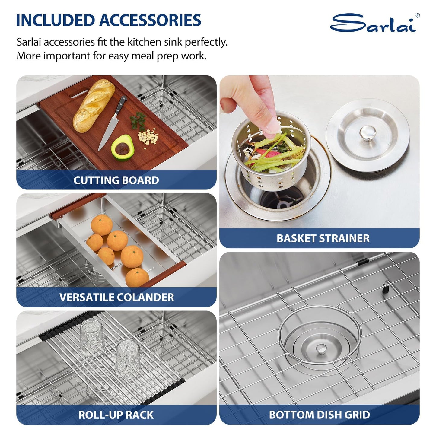 Sarlai 30 Stainless Farmhouse Sink Double Bowl - 30x22 Inch Apron Front Kitchen Sink Ledge Workstation Double Bowl 60/40 Low Divide Farmer Kitchen Sinks 16 Gauge Stainless Steel Basin