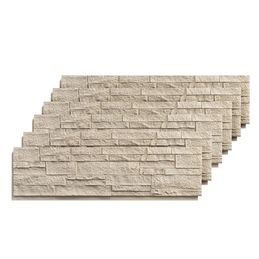 ROOMTEC 6-Packs Faux Stone Wall Covering Panels for Interior and Exterior Decor, PU Stone Veneer Exterior, Exterior Siding Panels for DIY Home Improvement Projects, 46.46" x 12.99"