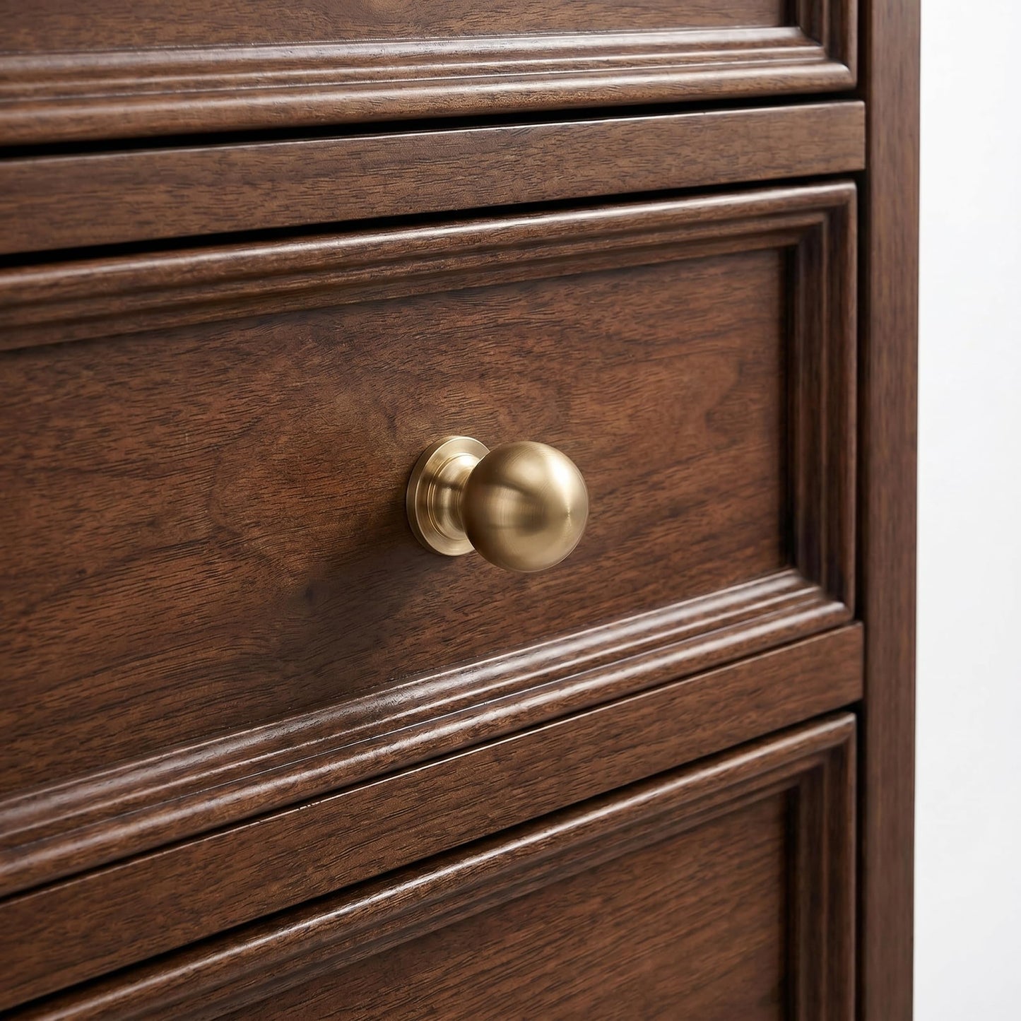 EAXINTA 10 Pack Champagne Bronze Cabinet Knobs, Round Ball Kitchen Cabinet Pulls, Single Hole Hardware Zinc Alloy Handle Bathroom Drawer Knobs Cabinets Dresser Knob
