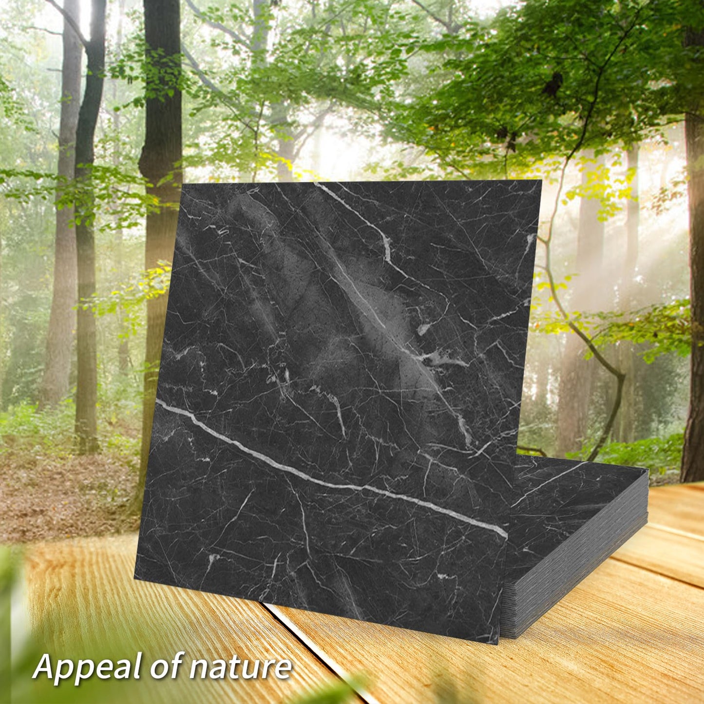 Art3d Peel and Stick Floor Tile, 30-Pack 12 x 12in. Covers 30 Sq.ft, Waterproof Vinyl Flooring Tiles Self Adhesive for Kitchen, Bathroom & Bedroom - Dark Marble