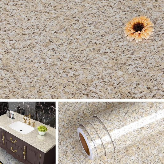 Livelynine 24 X197inch Brown Granite Peel and Stick Countertops Waterproof Contact Paper for Bathroom Counter Top Covers Kitchen Wallpaper Self Adhesive Renter Friendly Countertop Vinyl Wrap Laminate