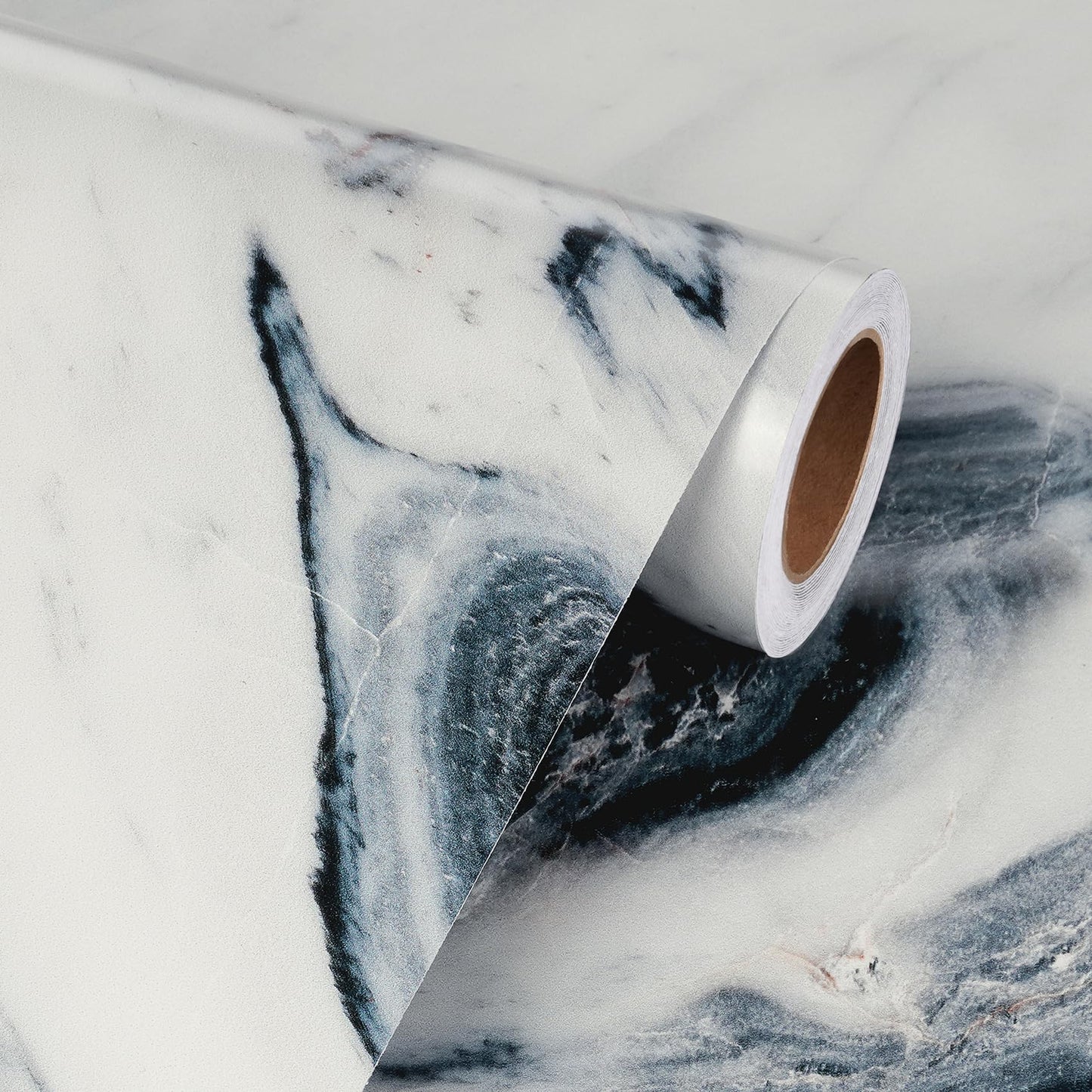 Livelynine Blue and White Wallpaper Waterproof Marble Contact Paper for Countertops Navy Blue White Peel and Stick Countertop Vinyl Wrap for Kitchen Counters Desk Dresser Cover Top Table 15.8x78.8