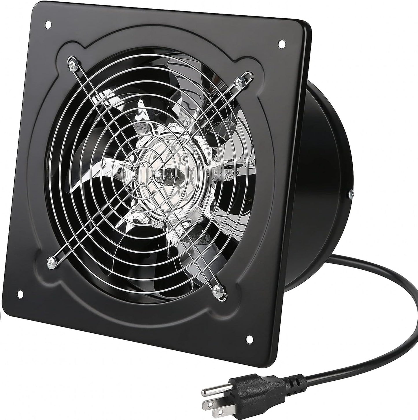 Aydomer Exhaust Fan 40W Through-wall installation Ventilation Fans 110V Exhaust Fan with Plug 6 inch Exhaust Smoke Fan with Pure Copper Motor for Kitchen Shopping Mall (Black)