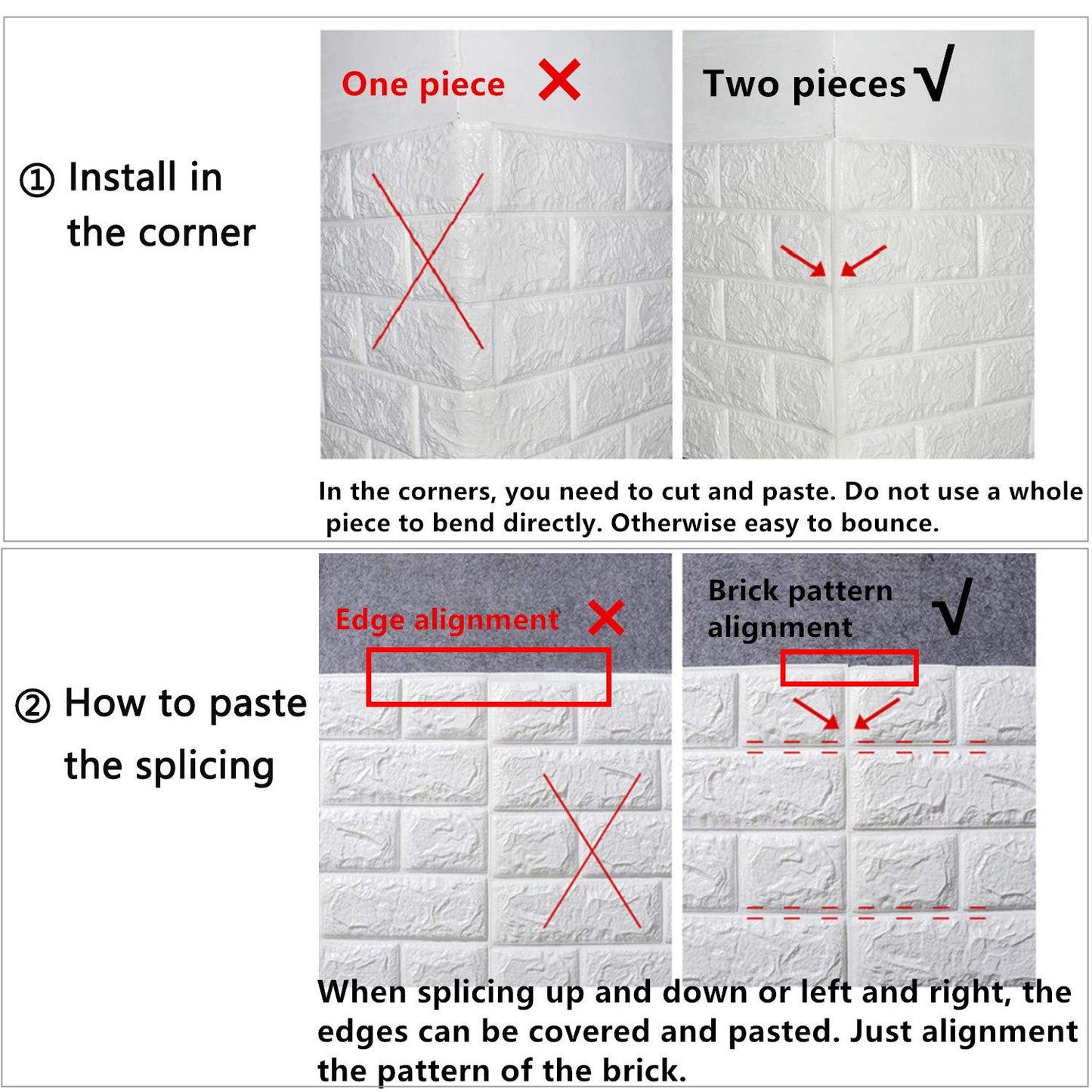 MYOYAY 10 Pcs 3D Wall Panels Peel and Stick 27.5 x 30.3 Inch (in Sum 57 sq.ft.) White Brick Wallpaper Self-Adhesive Foam Wall Panels for Living Room Bedroom Background Wall Decor