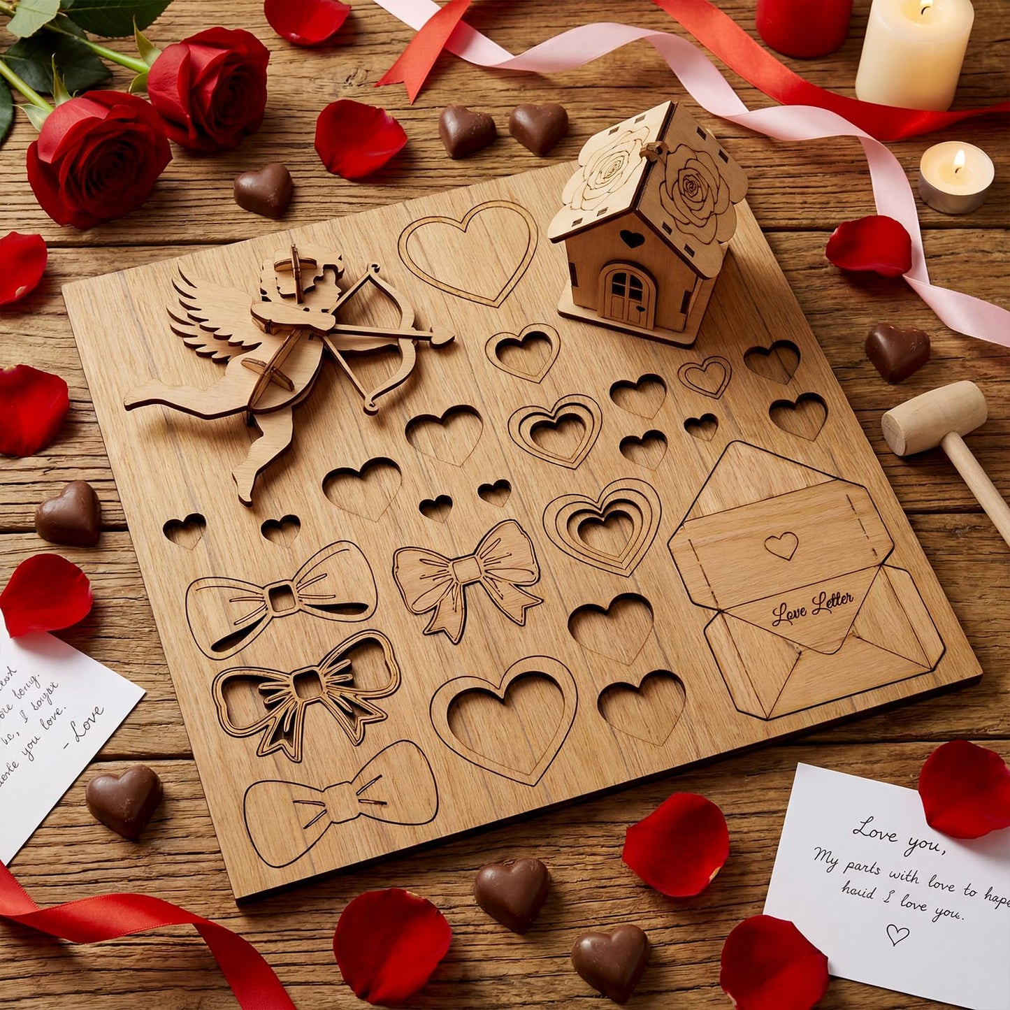 Maasechs 24 Pcs Teak Wood Color Wood Sheets Plywood Board for Laser Engraving Cutting 3 mm Thick Unfinished Boards for DIY Project Crafting Cutting Architectural Model (12 x 12 Inch)