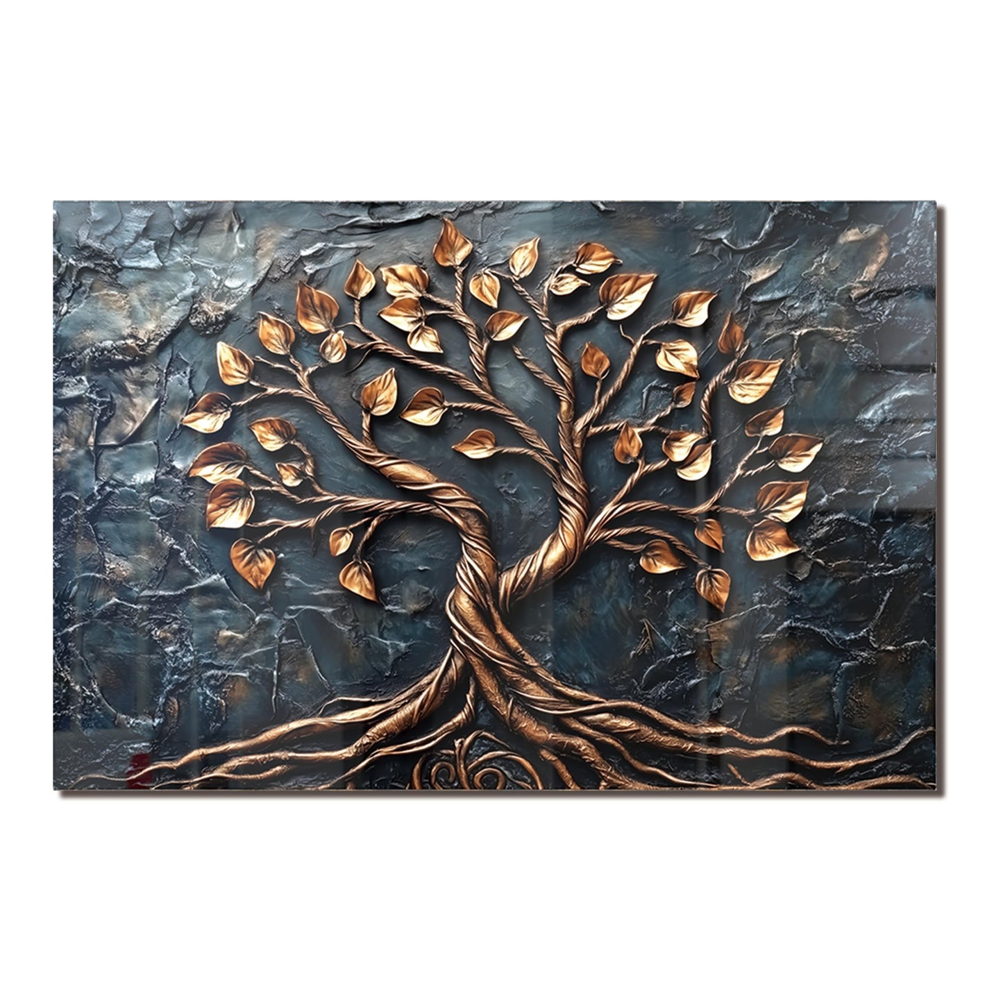 fzxwyishu Tempered Glass Backsplash for Kitchen,Stove Splashback Protector Tree of Life Design | Heat-Resistant Splash Board, Kitchen Wall Decoration (grey, 30"x16"(76.2x40.64cm))