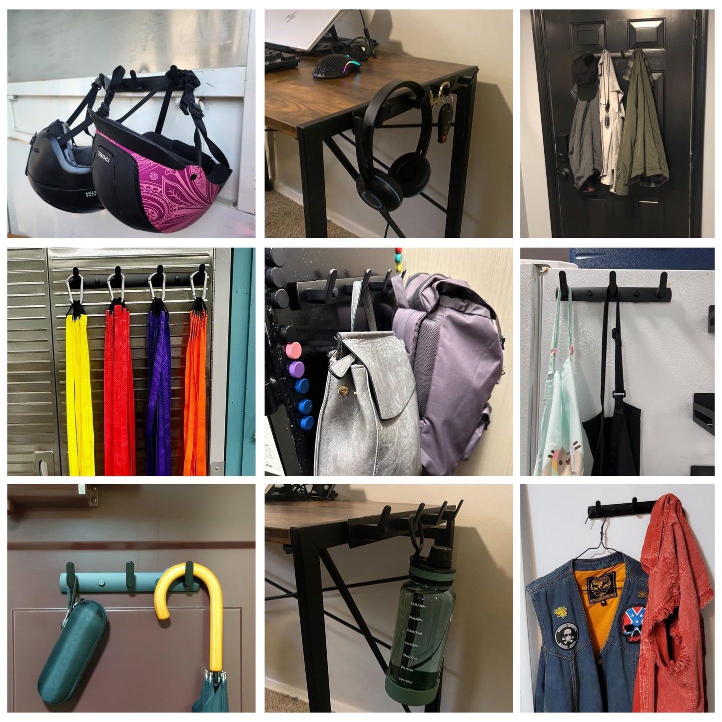 ULIBERMAGNET Magnetic Hooks,Heavy Duty Coat Magnetic Rack,Strong Rubber Magnetic Hanger for Refrigerator,Metal Cabinet,Hanging Coat, Towel, Bag, Backpack(Matte Black/4 Hooks)