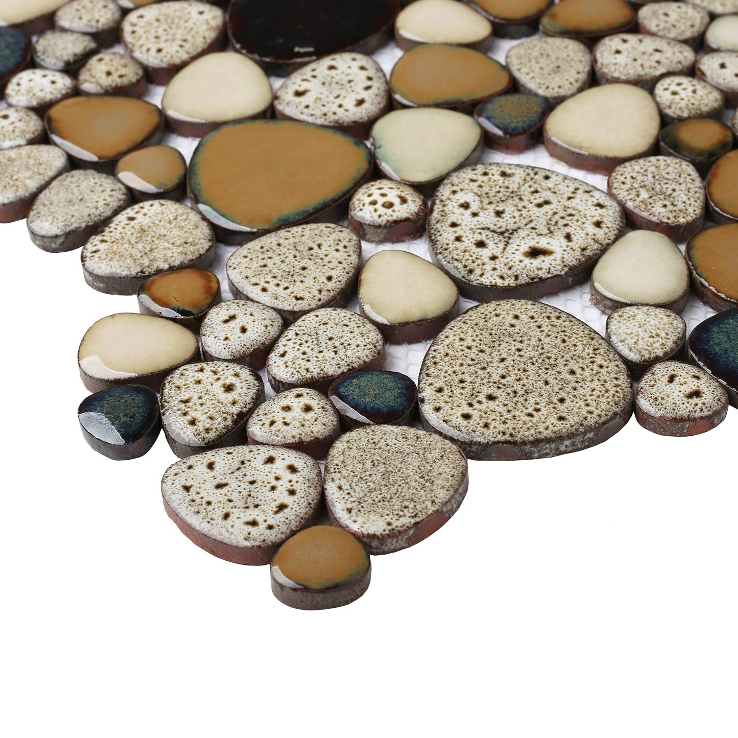 Parrotile Pebble Shower Floor Tile Bathroom Beige Wall Backsplash Mosaic Tiles (5 Sheets)