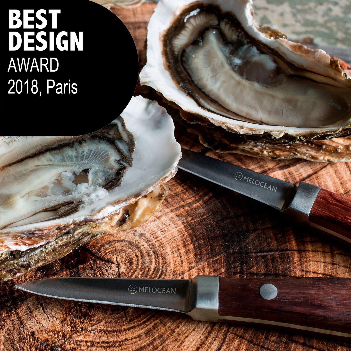 Melocean Oyster Shucking Knife Set of 2 - Professional Oyster Knife Shucker Clam Opener Kit in Lovely Box - Bonus Ebook and Brochure Included