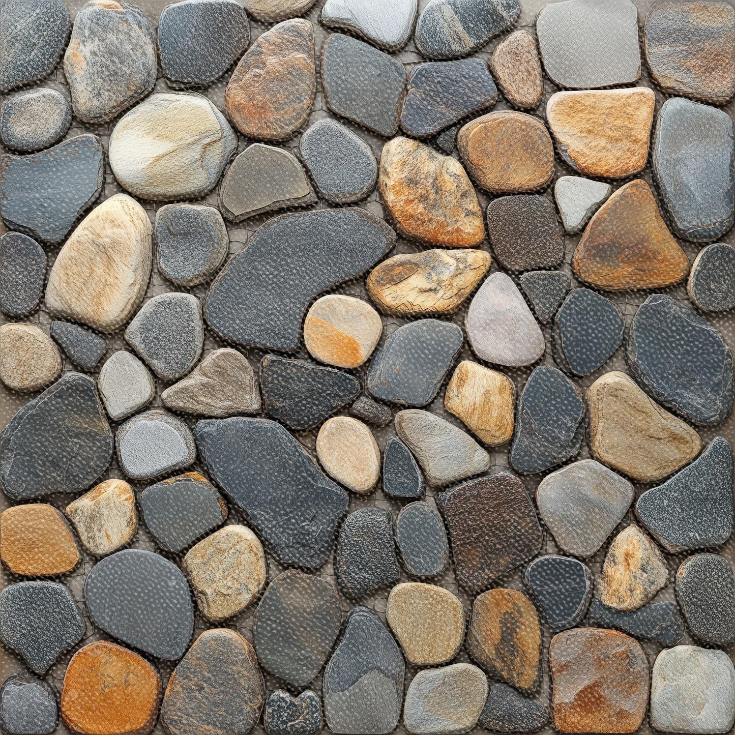 HOMETITUTE 10PCS 12x12 Inch Pebble Stone Look Peel and Stick Floor Tiles Flat Self Adhesive Vinyl Flooring Stickers Removable Waterproof Floor Covering for Bathroom Kitchen Balcony Entryway Decor