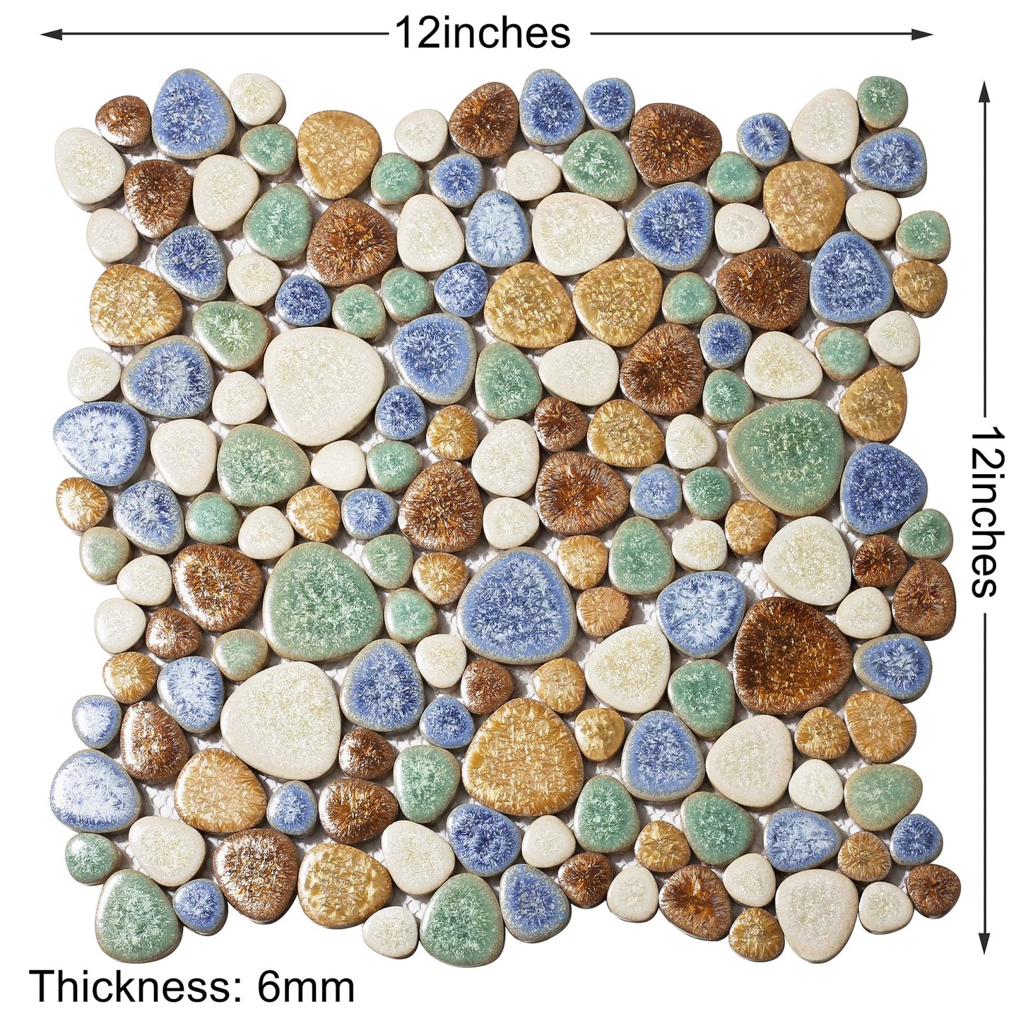 Parrotile Matte Pebble Tiles for Shower Floor Mosaic Tile for Bathroom Wall Backsplash Floor Non Slip [5 Sheets]
