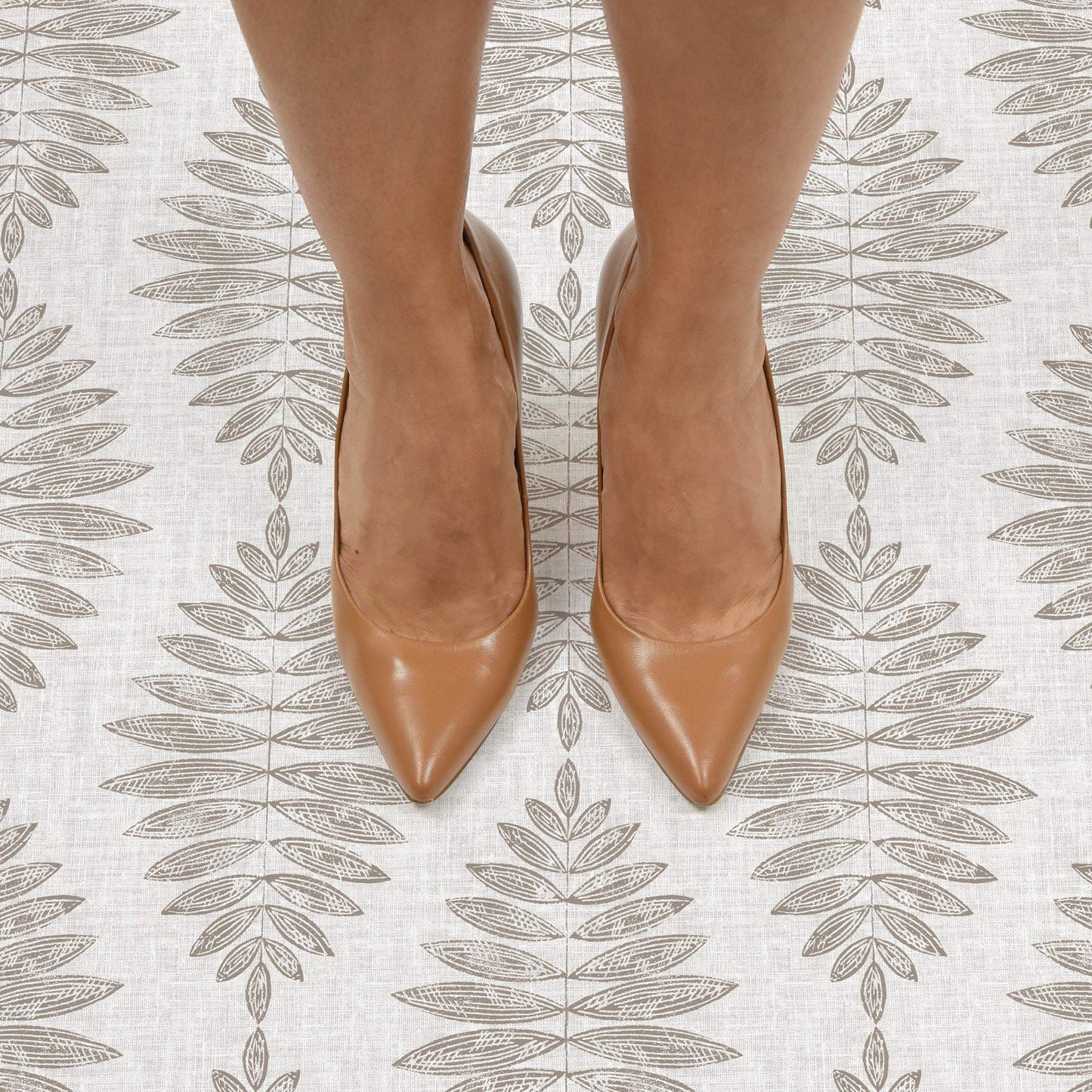 FloorPops Foliage Peel and Stick Floor Tiles, Neutral, Botanical Vinyl Floor Tiles, Water Resistant, 12 in x 12 in, Pack of 10