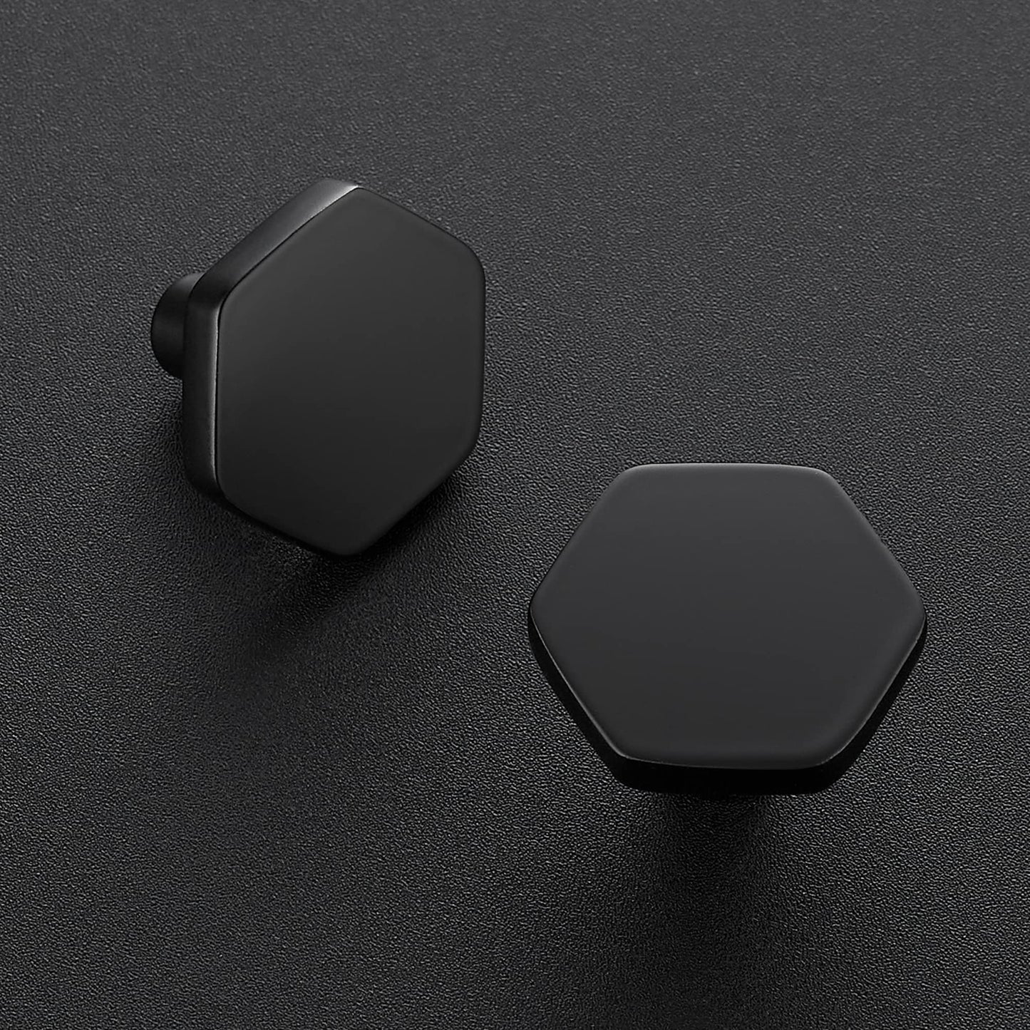 Home Expert Black Cabinet Knobs 15 Pack Solid Kitchen Cabinet Knobs Hexagon 1.1'' Flat Black Knobs for Kitchen Cabinets and Drawers Dresser Knobs