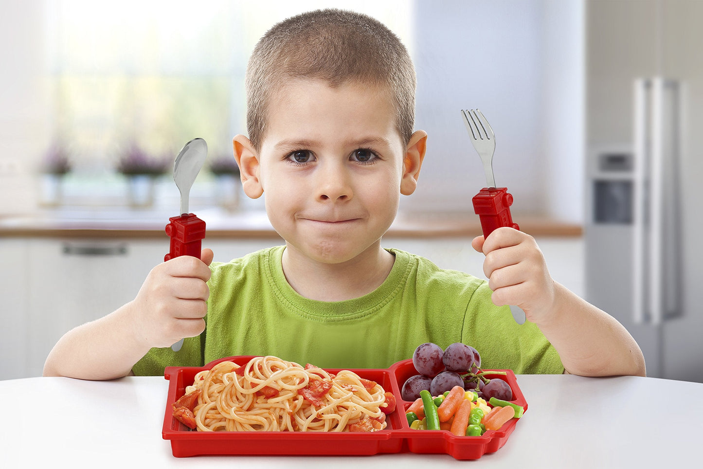 Funwares Engaging Kids' Dinnerware Set: Durable, Divided Plate, Ideal for Picky Eaters, Educational Mealtime, Easy Cleaning, Gift For Toddlers