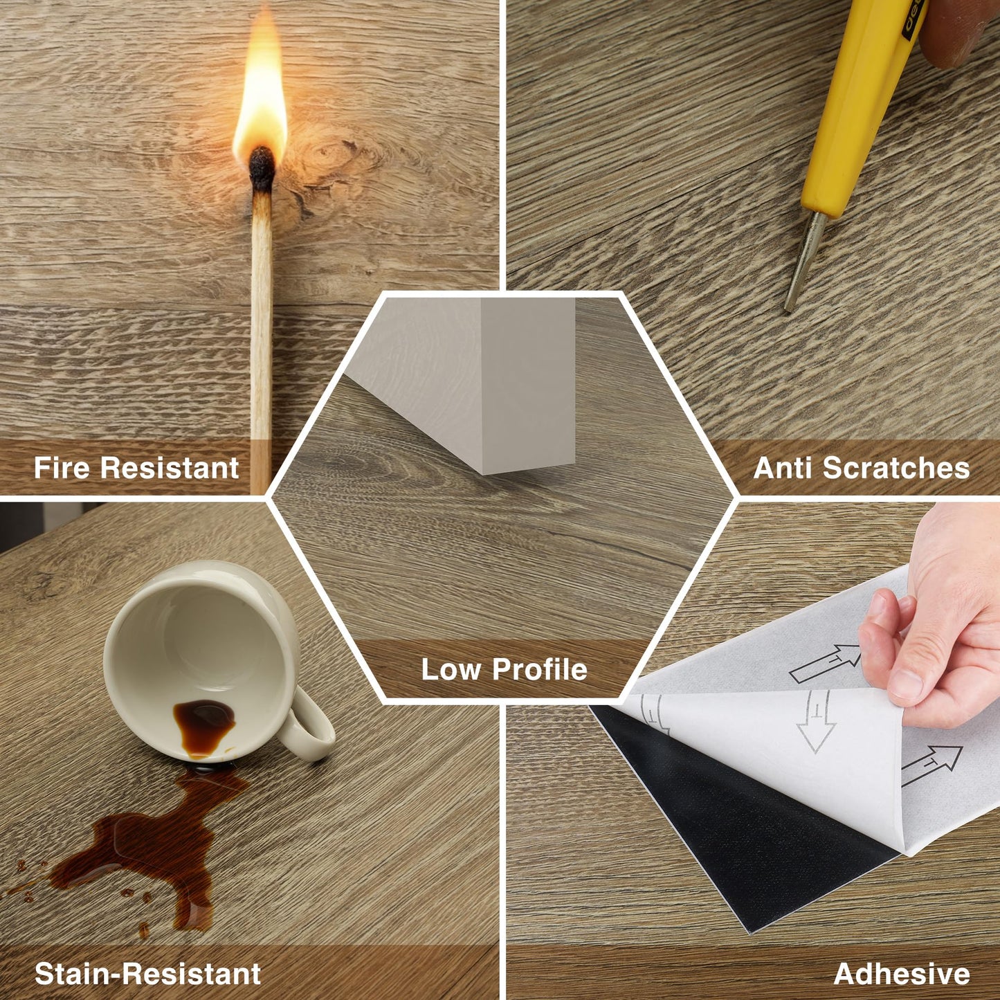 MULGREAT Peel and Stick Floor Tile, 54 Sq.Ft 36 Pieces 36"x6" Long Vinyl Flooring, 1.5mm Thick Waterproof Renter Friendly Self Adhesive Vinyl Plank Flooring for Bedroom RV Kitchen (Linen Oak)