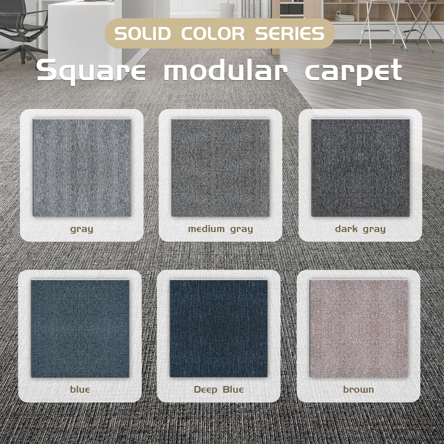 Carpet Tiles 20x20 Inch - Non-Slip Soft Square Flooring with FlexLok Tabs for Easy DIY Installation - Durable Office, Garage, Gym & Basement Floor Cover (brown16, suse 09)