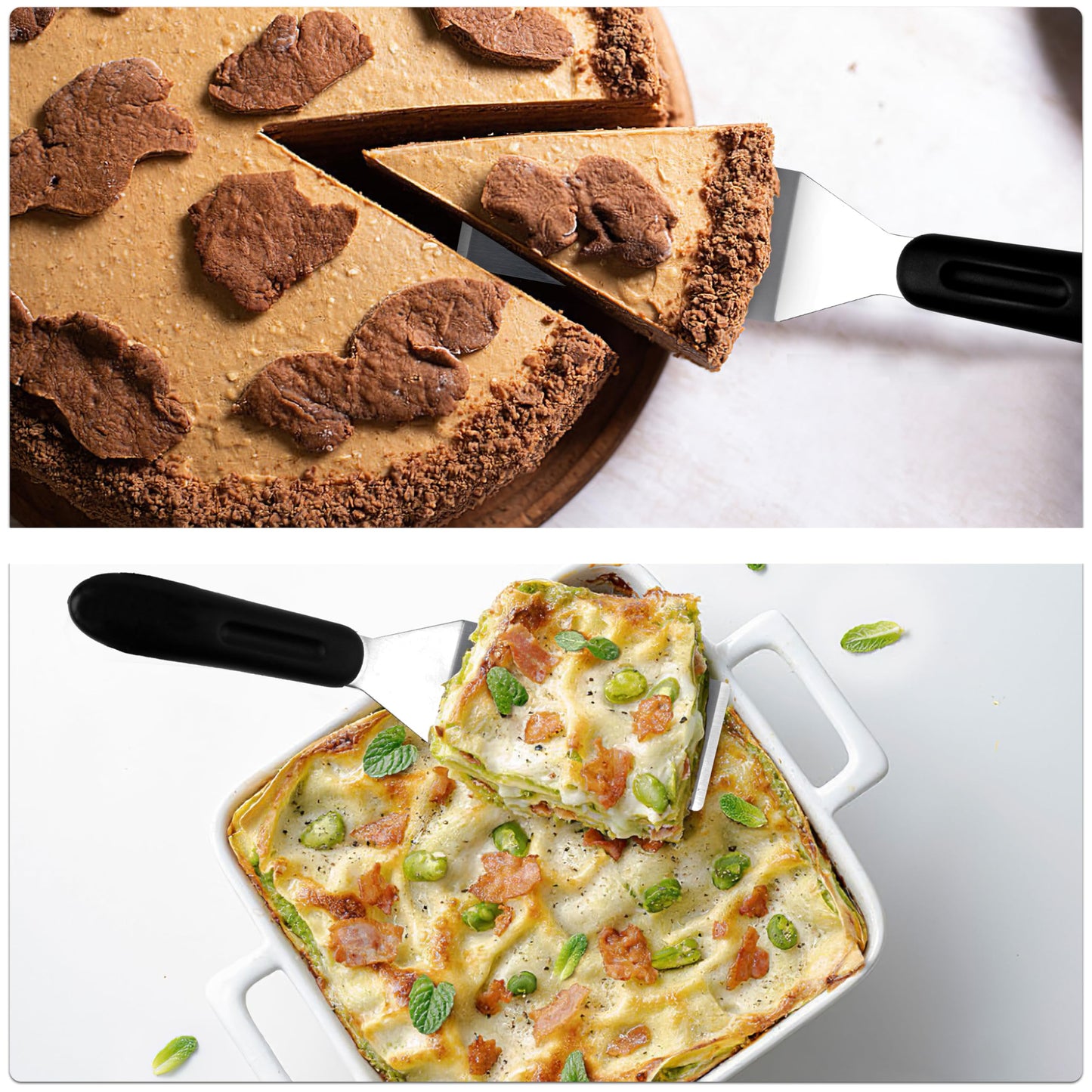 Small Spatula Professional Mini Serving Spatula, 4 Pieces Stainless Steel Metal Spatulas Set, Cutter and Serve Turner for Kitchen, Flipping or Cooking for Brownie, Cookie, Lasagna, Pancakes or Cake