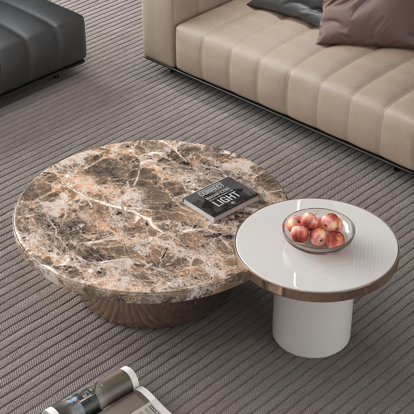 JSEVEM 16"×394" Thick Brown White Marble Wallpaper Peel and Stick Waterproof Brown Marble Contact Paper Vinyl DIY Faux Granite Furniture Tile Stickers for Kitchen Bedroom Walls Bathroom Countertops
