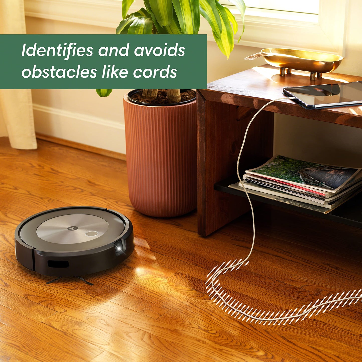iRobot Roomba j7 (7150) Wi-Fi Connected Robot Vacuum - Identifies and avoids Obstacles Like pet Waste & Cords, Smart Mapping, Works with Alexa, Ideal for Pet Hair, Carpets, Hard Floors, Roomba J7