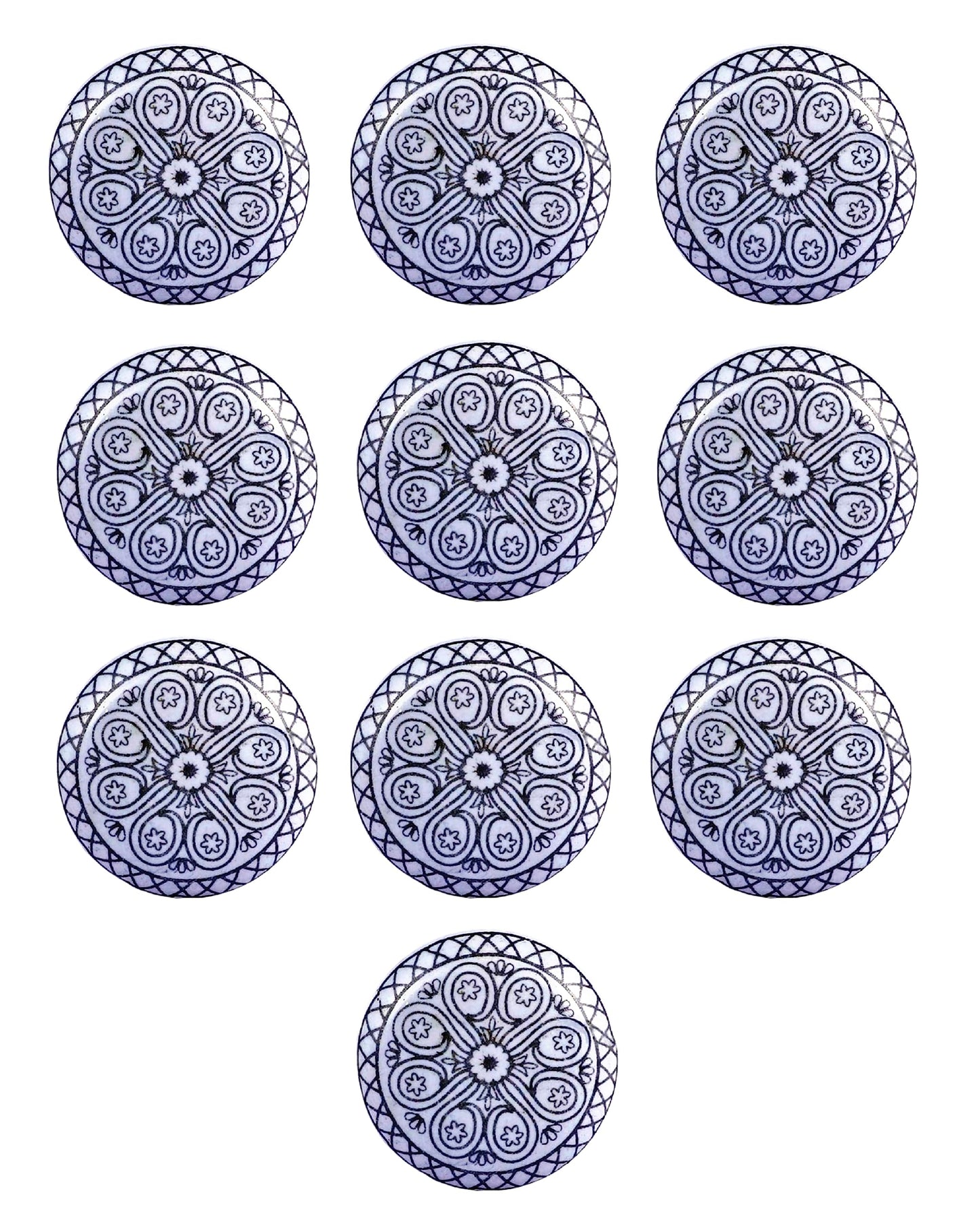 Craft Kart Set of 10 Ceramic Cabinet Colorful Knobs for Kitchen, Cabinet, Drawer, Wardrobe (White)
