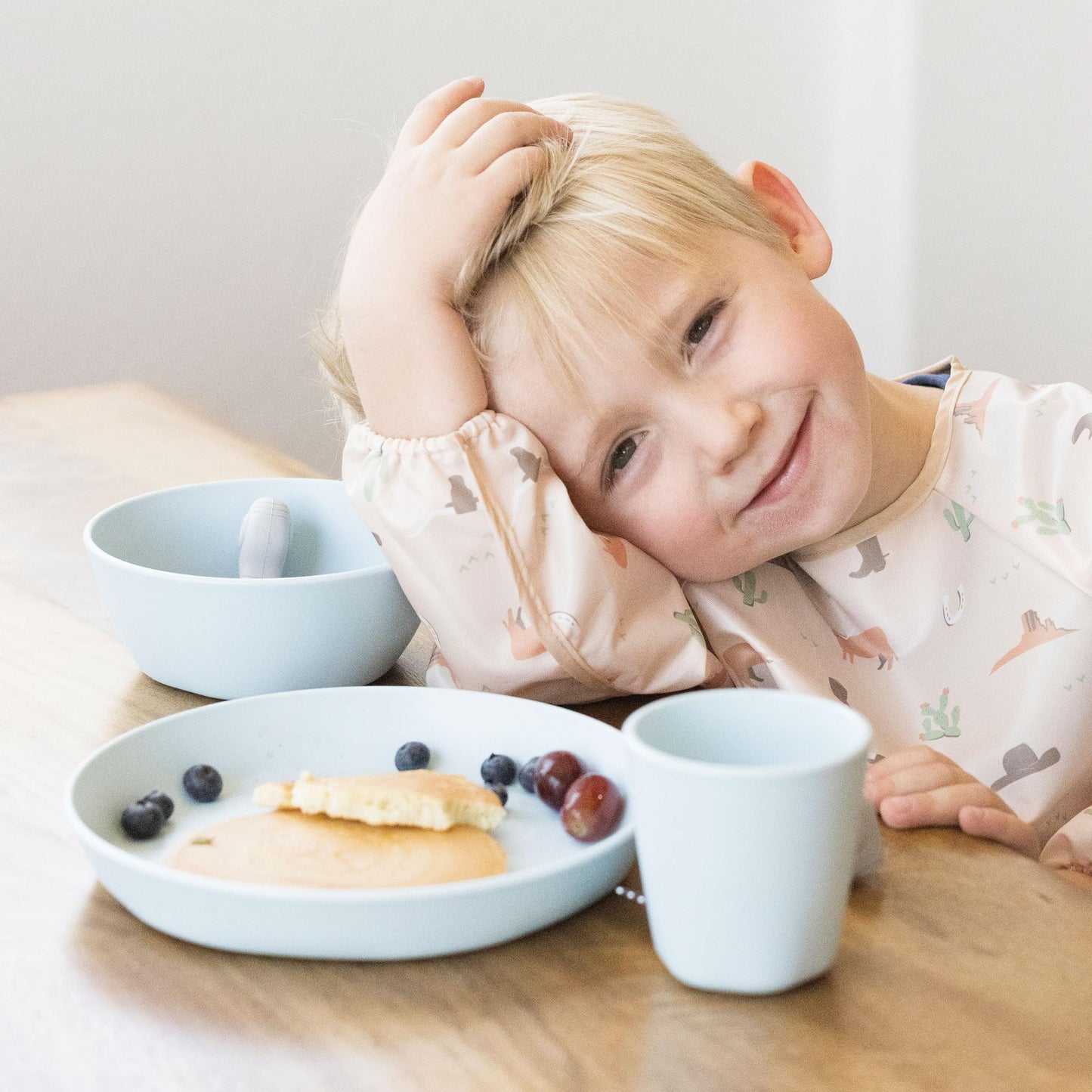 Tiny Twinkle Tableware 3 Pack Dish Set- BPA-Free Cups, Plates and Bowls Sets for Kids and Toddlers - Polypropylene Plastic Dinnerware Set (Plates - Grey, Pistachio, Tan)