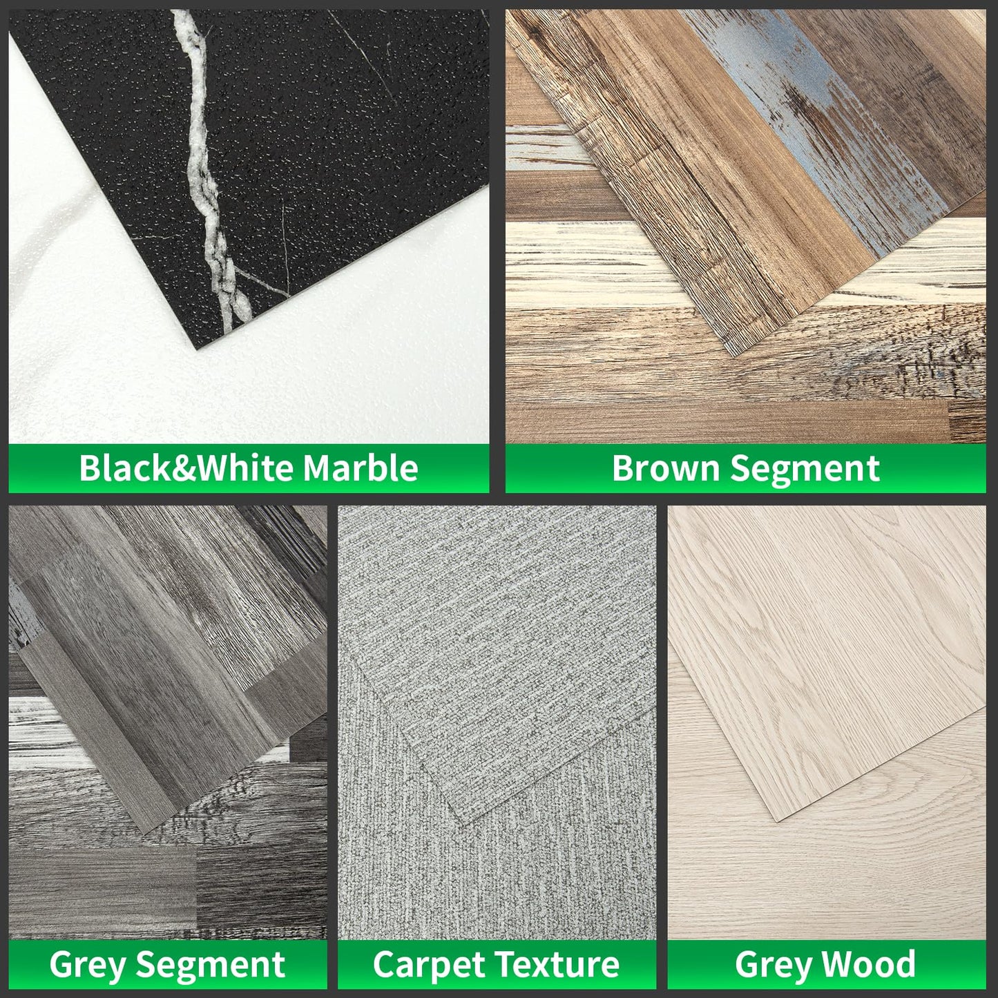 LONGKING 30-Pack 12×12in Vinyl Flooring Tiles - Effortless Peel and Stick Floor Tiles for Kitchen, Dining Room, Bedrooms, 30 Sq. Ft (Brown Segment)