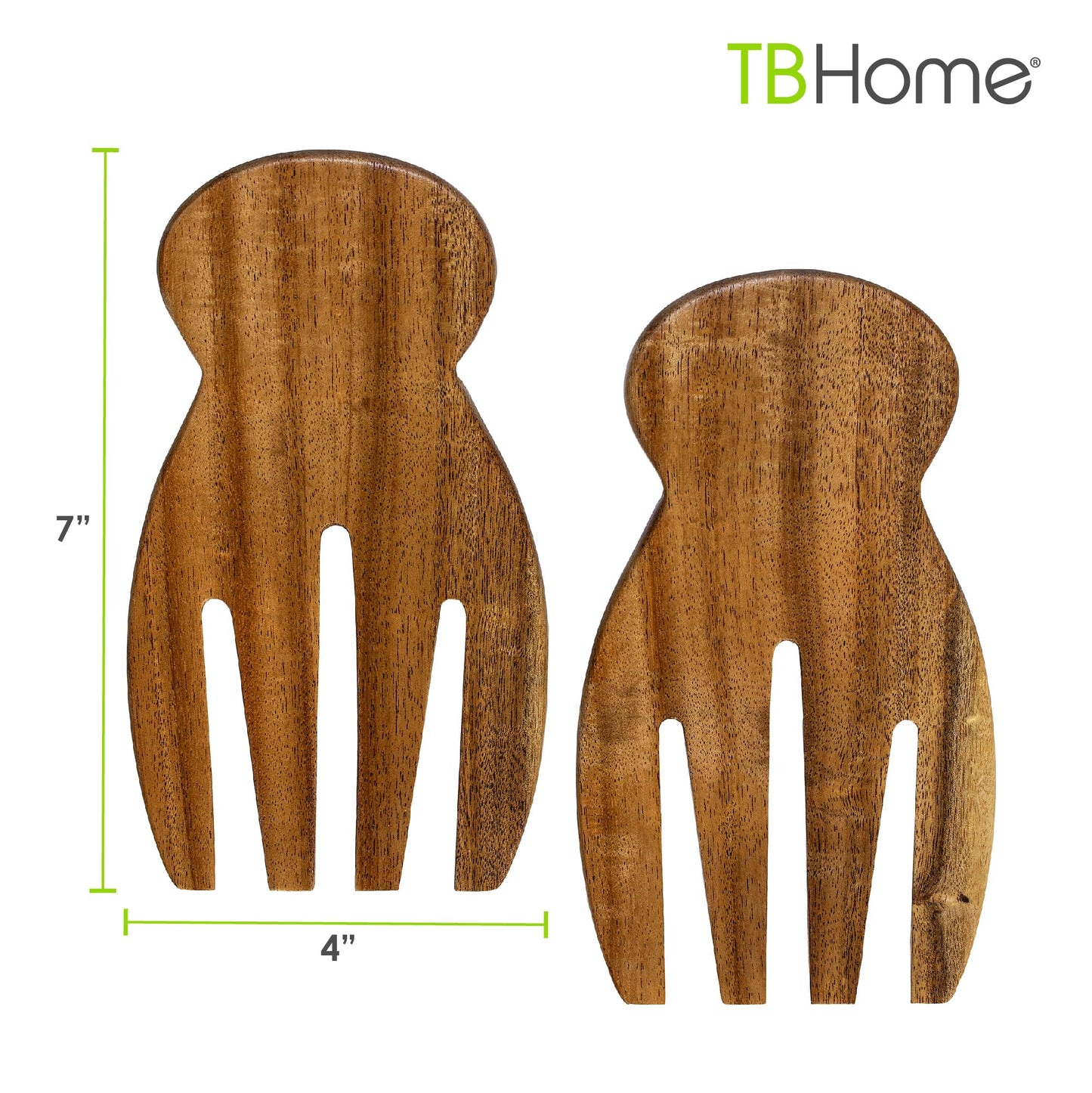 TB Home Salad Hands – Acacia Wood Salad Serving Utensils for Tossing & Serving