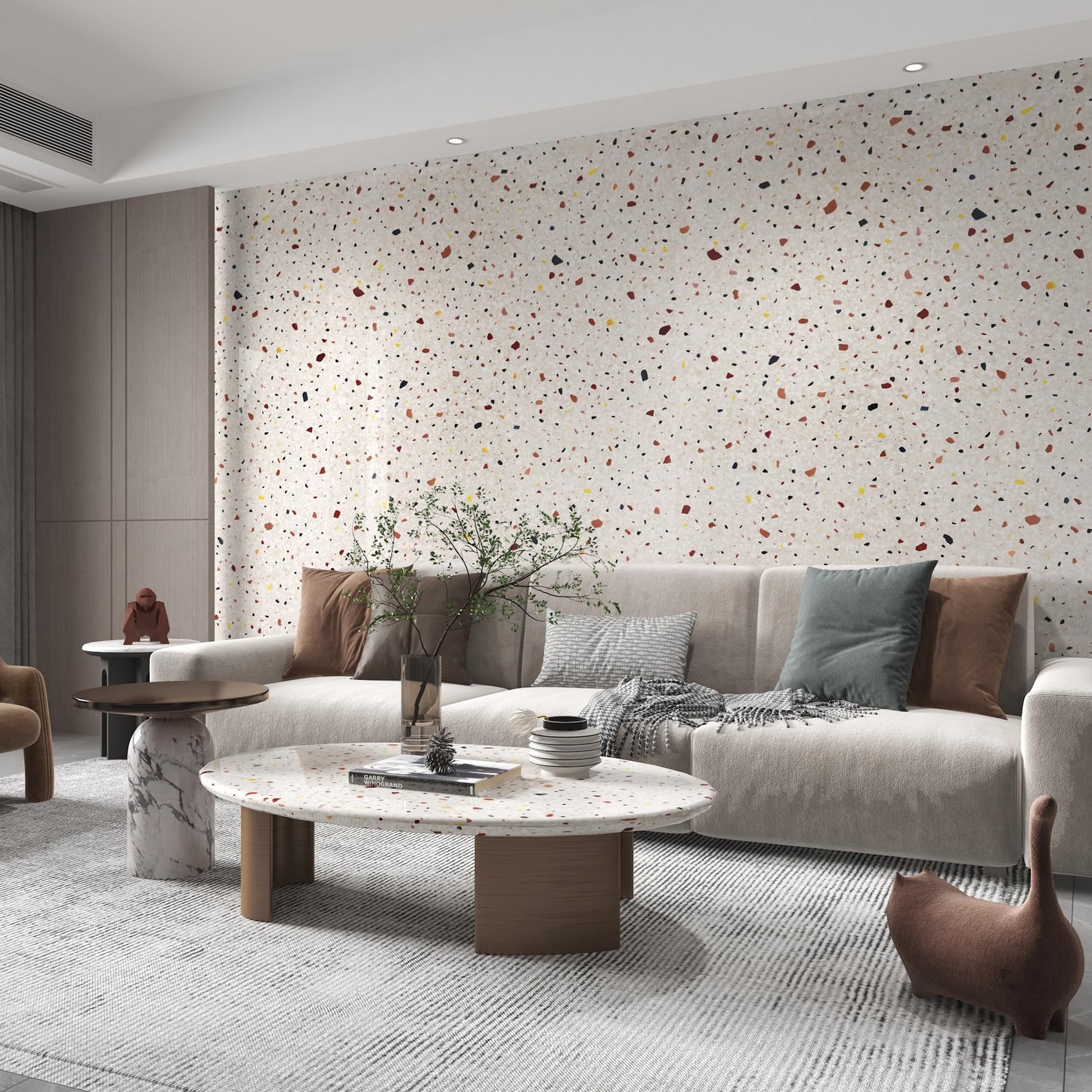 Multicolored Terrazzo Contact Paper 15.74"x354.3" Boho Contact Paper Marble Countertop Peel and Stick Granite Wallpaper for Kitchen Counter Bathroom Bedroom Table Sticker Cover Dinning Room Wallpaper