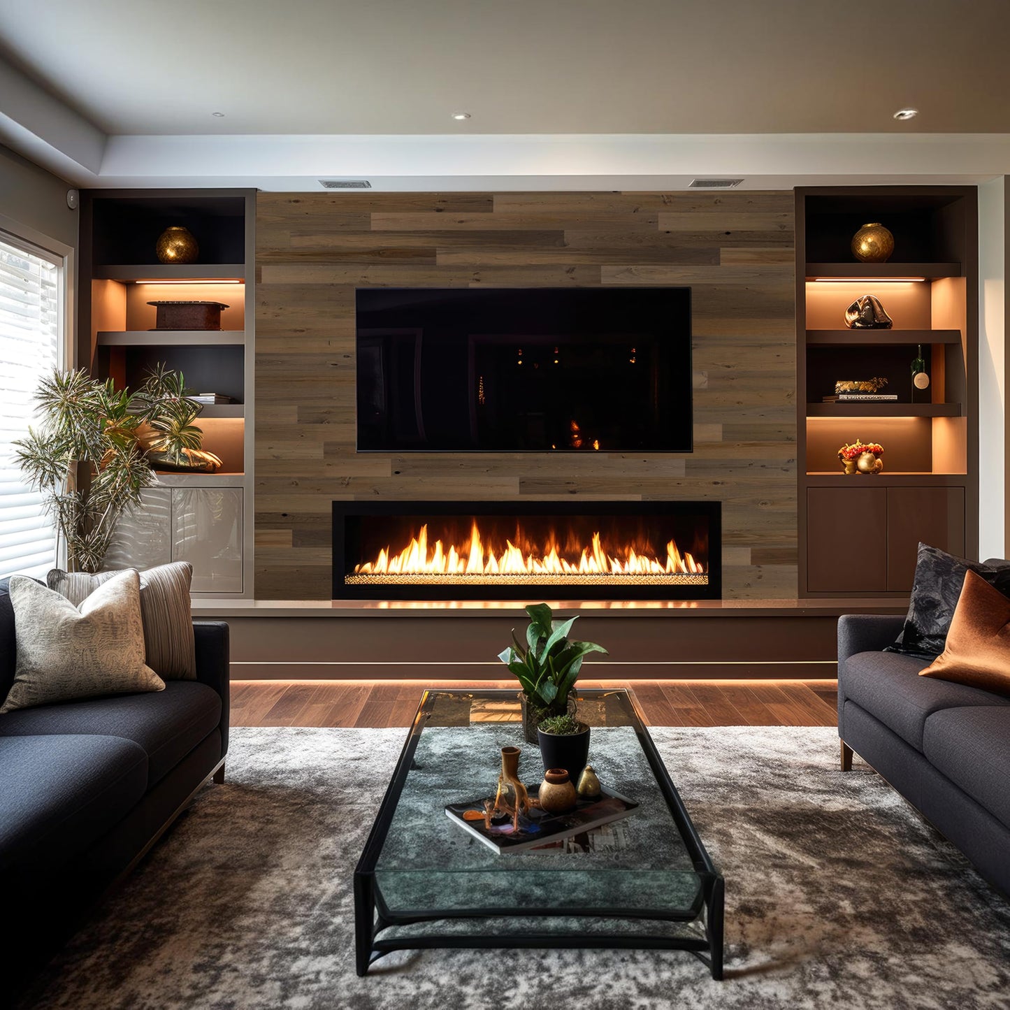 TIMBERCHiC 100% Reclaimed Wood Wall Planks - Made in USA - Peel-and-Stick Wall Panels for Interior Decor - DIY Accent Wall Panels, Freestone (4" x 20 Sq Ft)
