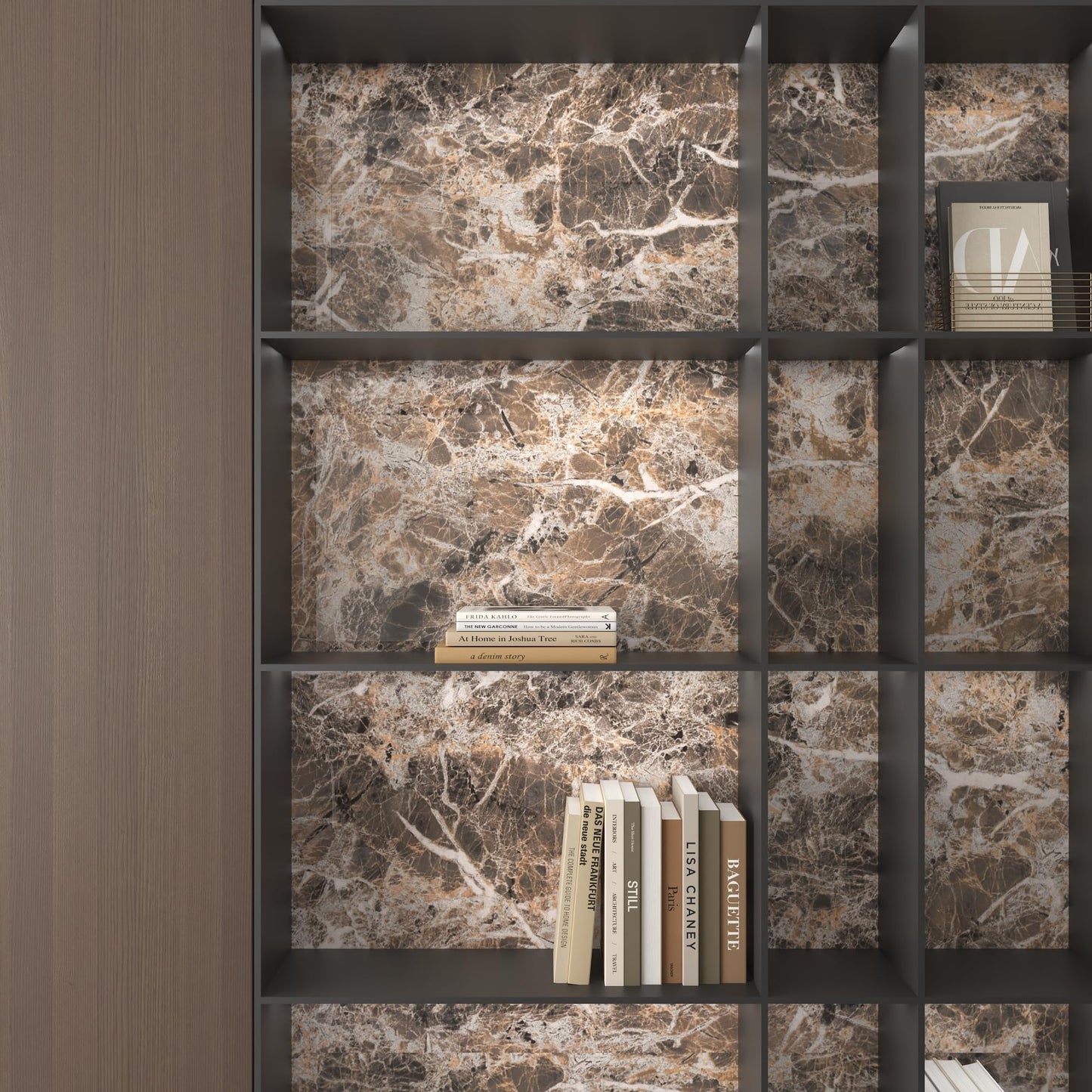 JSEVEM 16"×394" Thick Brown White Marble Wallpaper Peel and Stick Waterproof Brown Marble Contact Paper Vinyl DIY Faux Granite Furniture Tile Stickers for Kitchen Bedroom Walls Bathroom Countertops