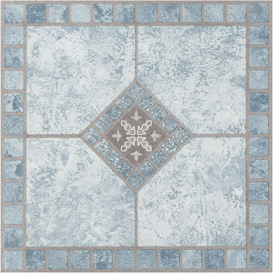 Achim Imports VFT940POVR Home Furnishings Portfolio 12x12 2.0mm Self Adhesive Vinyl Floor, Blue Diamond, 9 Tiles/9 sq. ft, 12 x 12, 9 9