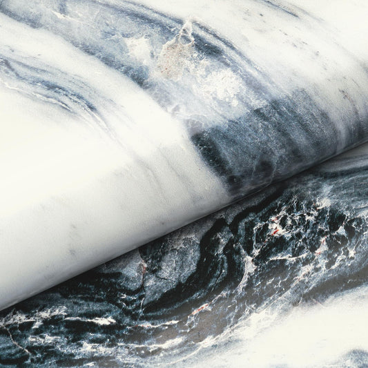 Livelynine Blue and White Wallpaper Waterproof Marble Contact Paper for Countertops Navy Blue White Peel and Stick Countertop Vinyl Wrap for Kitchen Counters Desk Dresser Cover Top Table 15.8x78.8