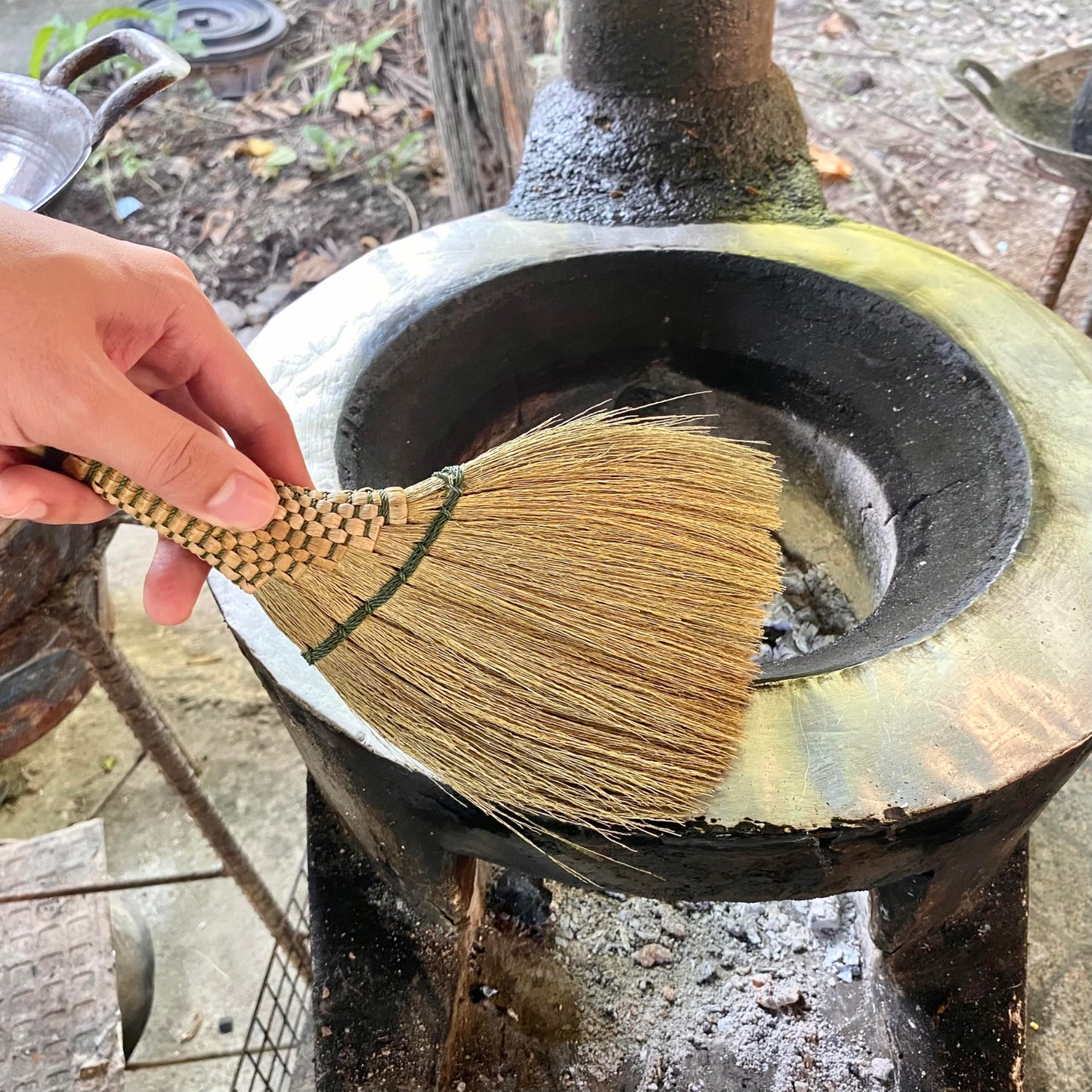 Small Whisk Broom9.5 Handheld Brush Whisks Away Dust, Dirt & Debris Brush Hanger for Easy Storage Perfect for Indor Outdoor and Car - Short of Asian Whisk Broom (Soft Broom Thai)