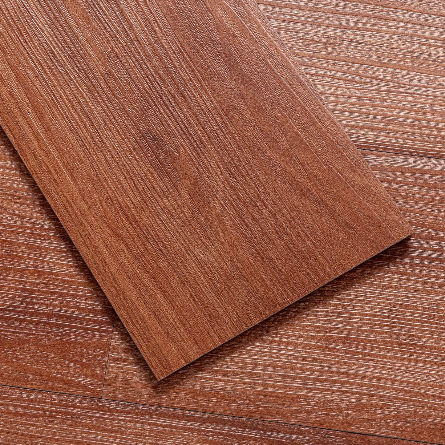 Hilarious Peel and Stick Vinyl Floor Tiles, Red Mahogany Wood 36 PCS 54 Sq.Ft Waterproof Stick On Flooring Self Adhesive Vinyl Flooring Stick on Tiles Vinyl Plank DIY for Bathroom Kitchen Living Room